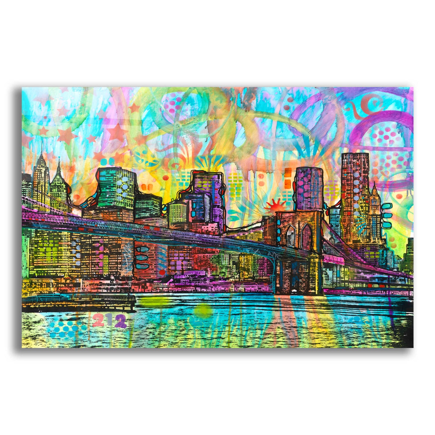 Epic Art 'NYC-Brooklyn Bridge' by Dean Russo, Acrylic Glass Wall Art,24x16