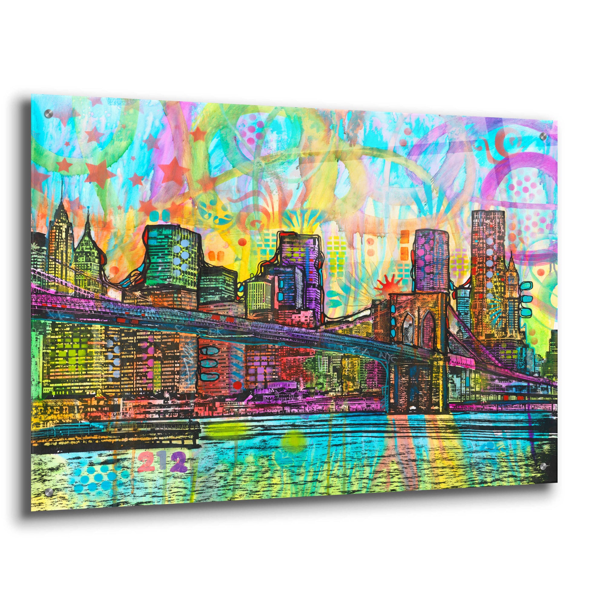 Epic Art 'NYC-Brooklyn Bridge' by Dean Russo, Acrylic Glass Wall Art,36x24