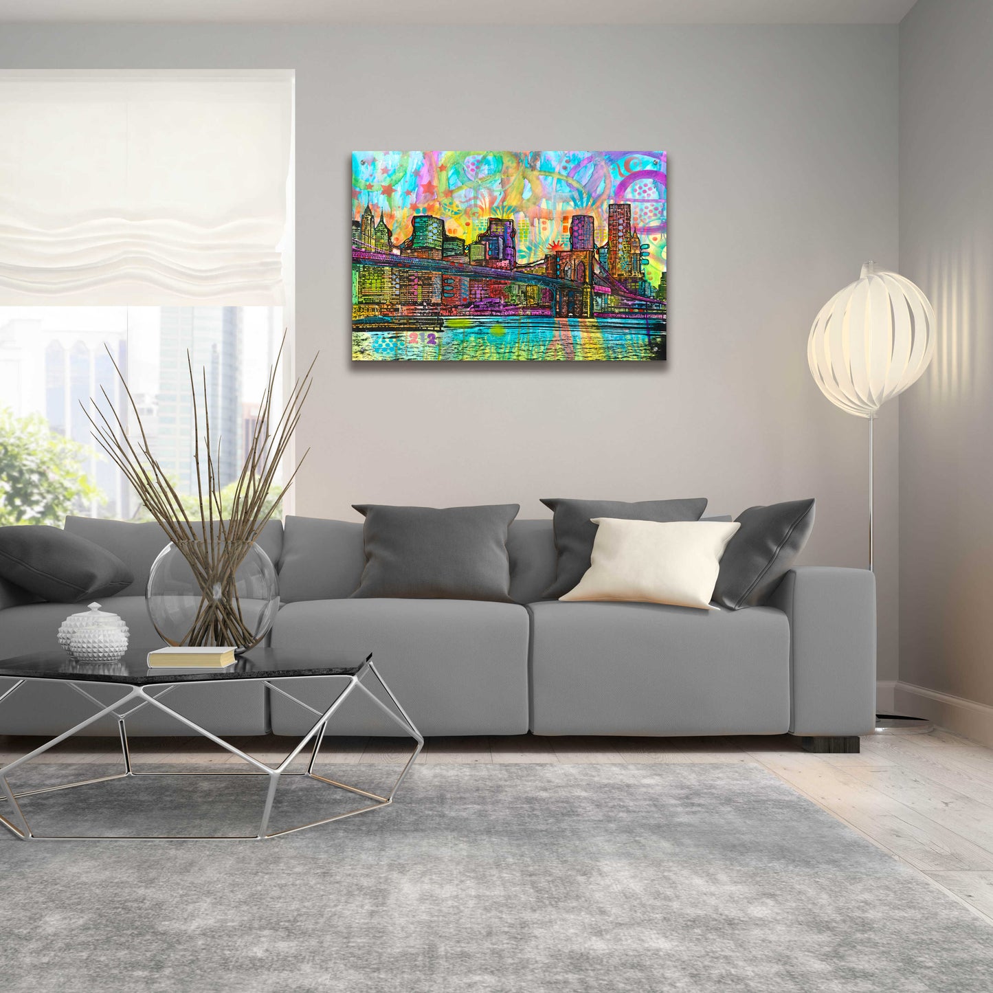 Epic Art 'NYC-Brooklyn Bridge' by Dean Russo, Acrylic Glass Wall Art,36x24