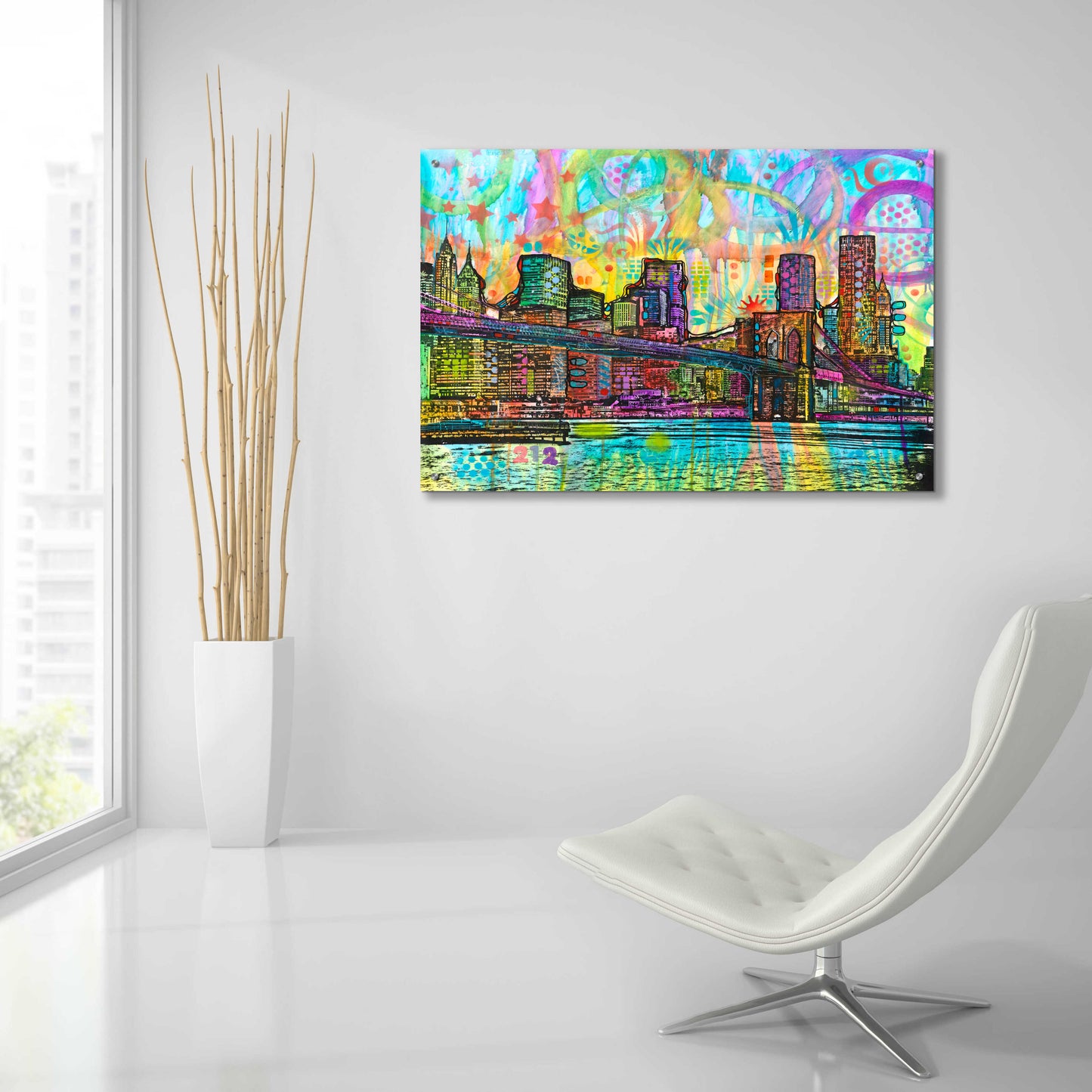 Epic Art 'NYC-Brooklyn Bridge' by Dean Russo, Acrylic Glass Wall Art,36x24