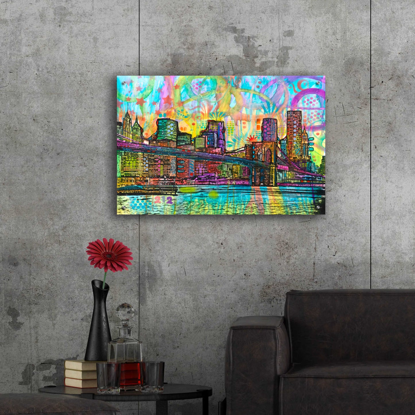 Epic Art 'NYC-Brooklyn Bridge' by Dean Russo, Acrylic Glass Wall Art,36x24