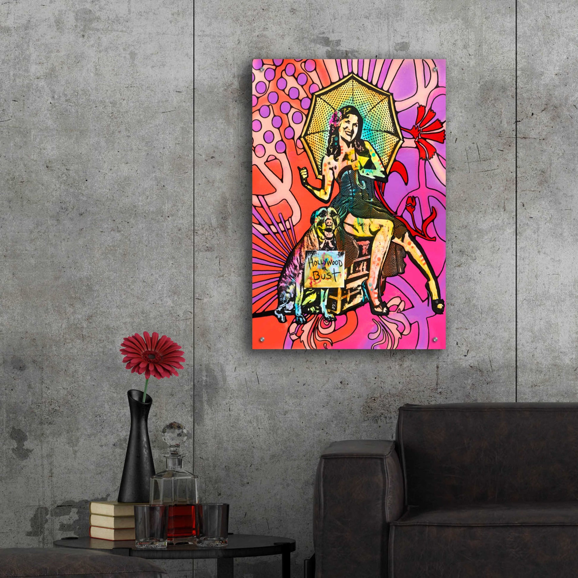 Epic Art 'Pinup for Pitbulls' by Dean Russo, Acrylic Glass Wall Art,24x36