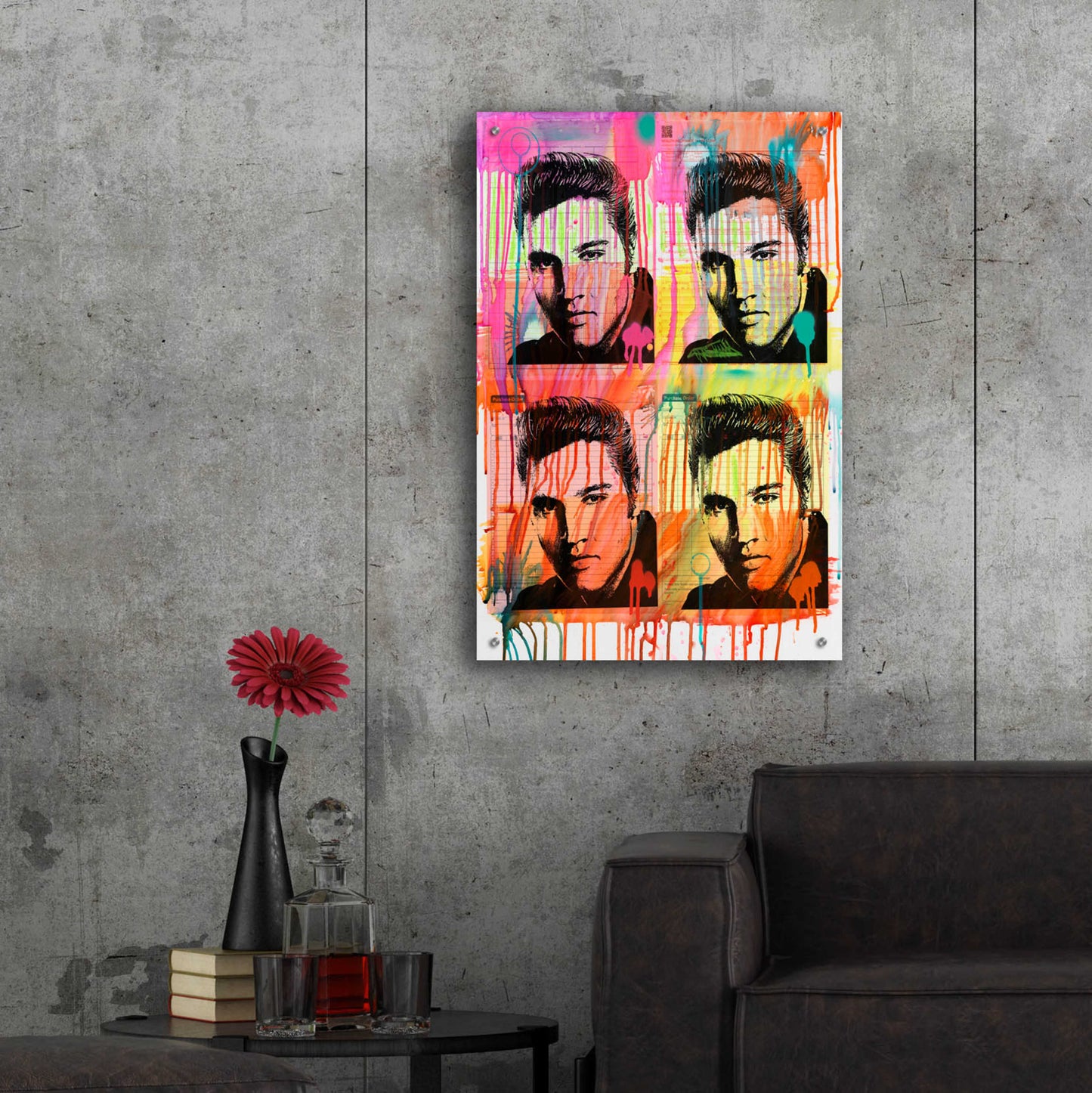 Epic Art 'Elvis 4' by Dean Russo, Acrylic Glass Wall Art,24x36