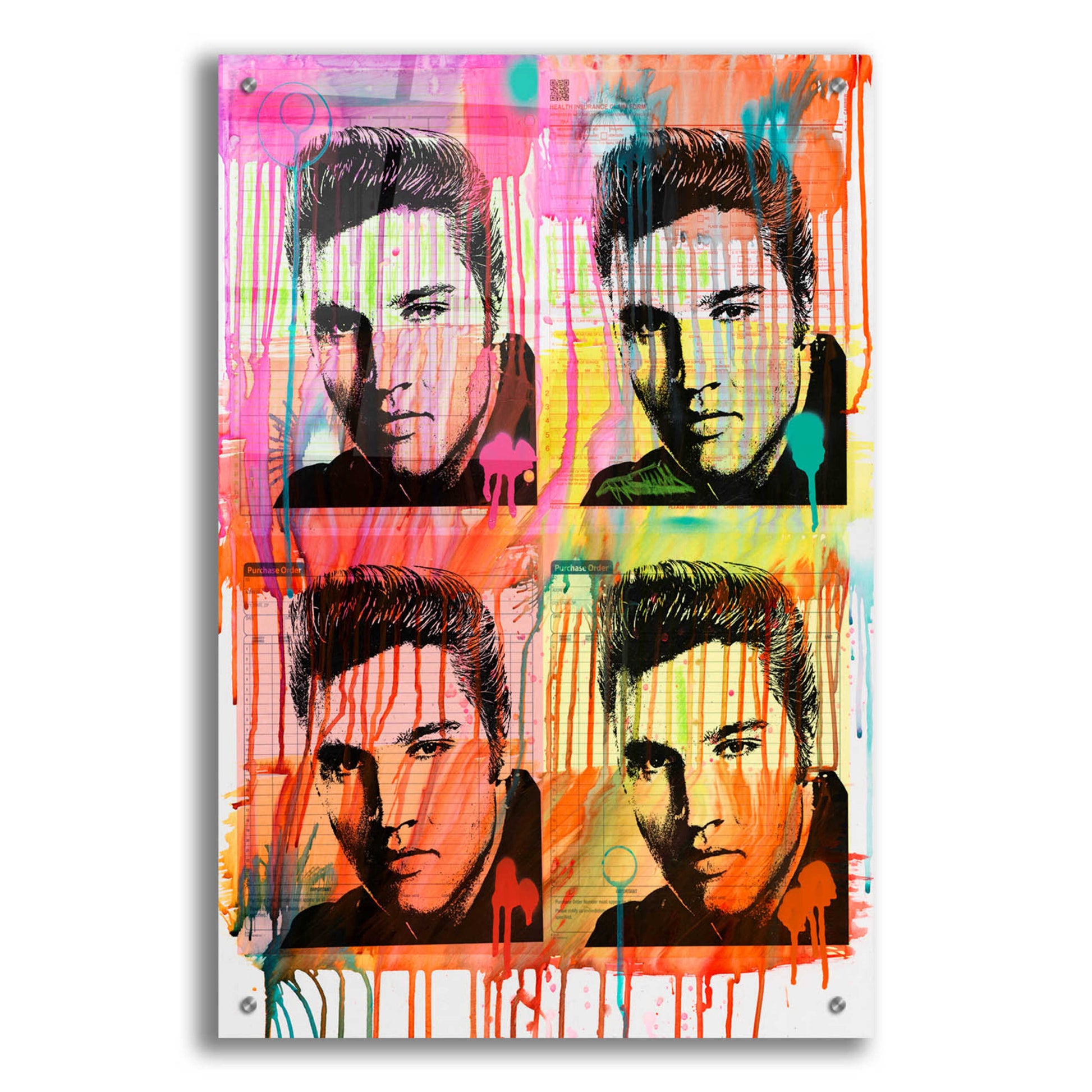 Epic Art 'Elvis 4' by Dean Russo, Acrylic Glass Wall Art,24x36