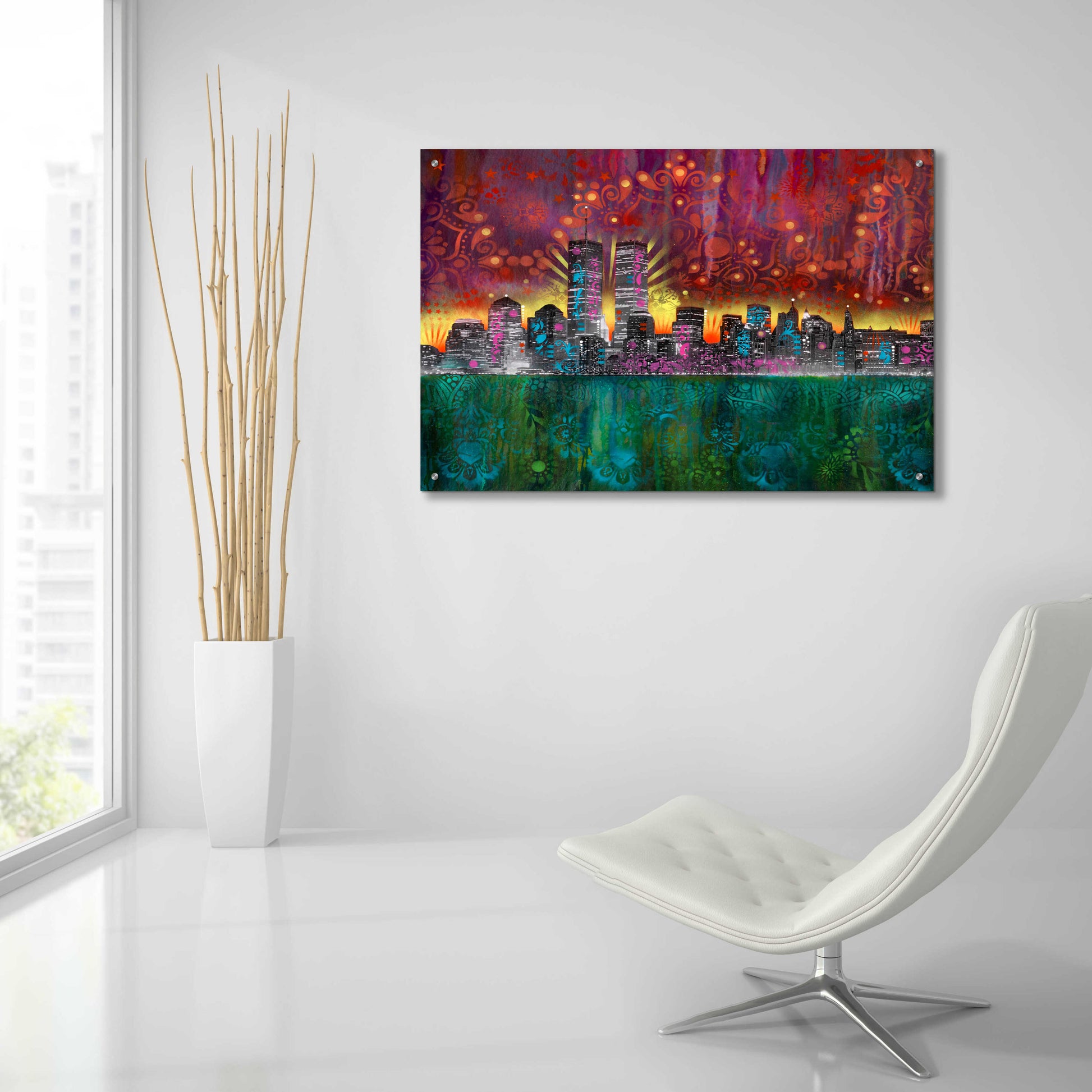 Epic Art 'Skyline' by Dean Russo, Acrylic Glass Wall Art,36x24