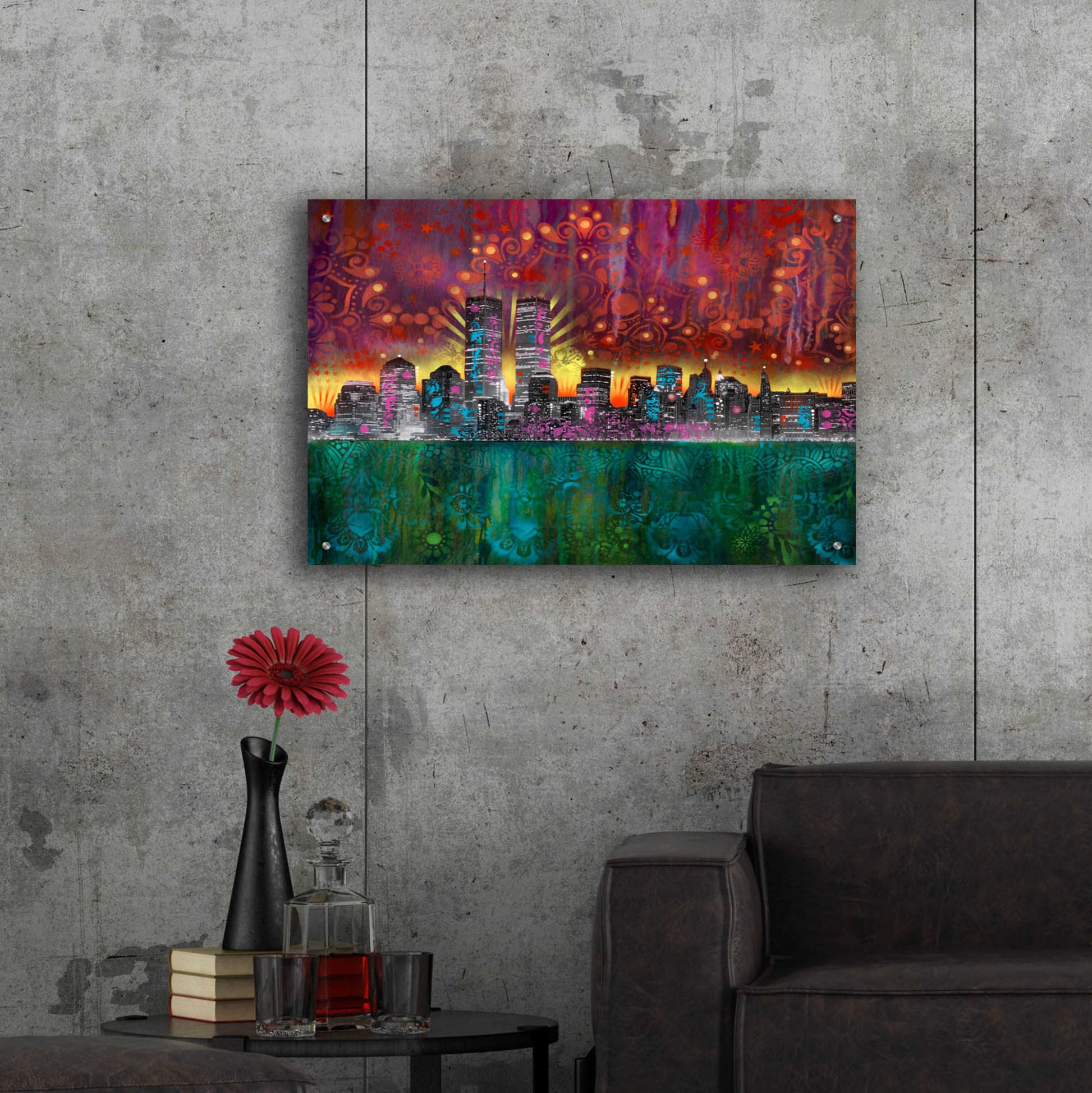 Epic Art 'Skyline' by Dean Russo, Acrylic Glass Wall Art,36x24