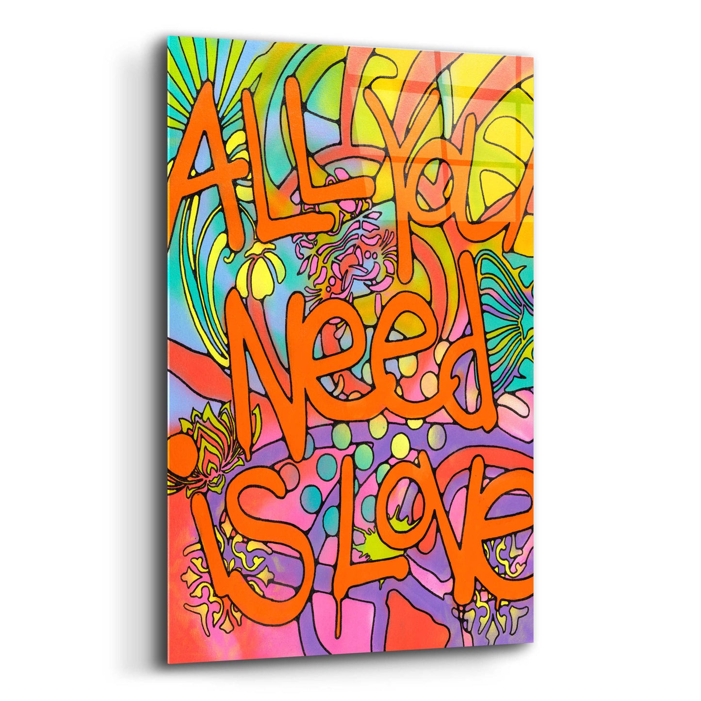 Epic Art 'All you need is love' by Dean Russo, Acrylic Glass Wall Art,12x16