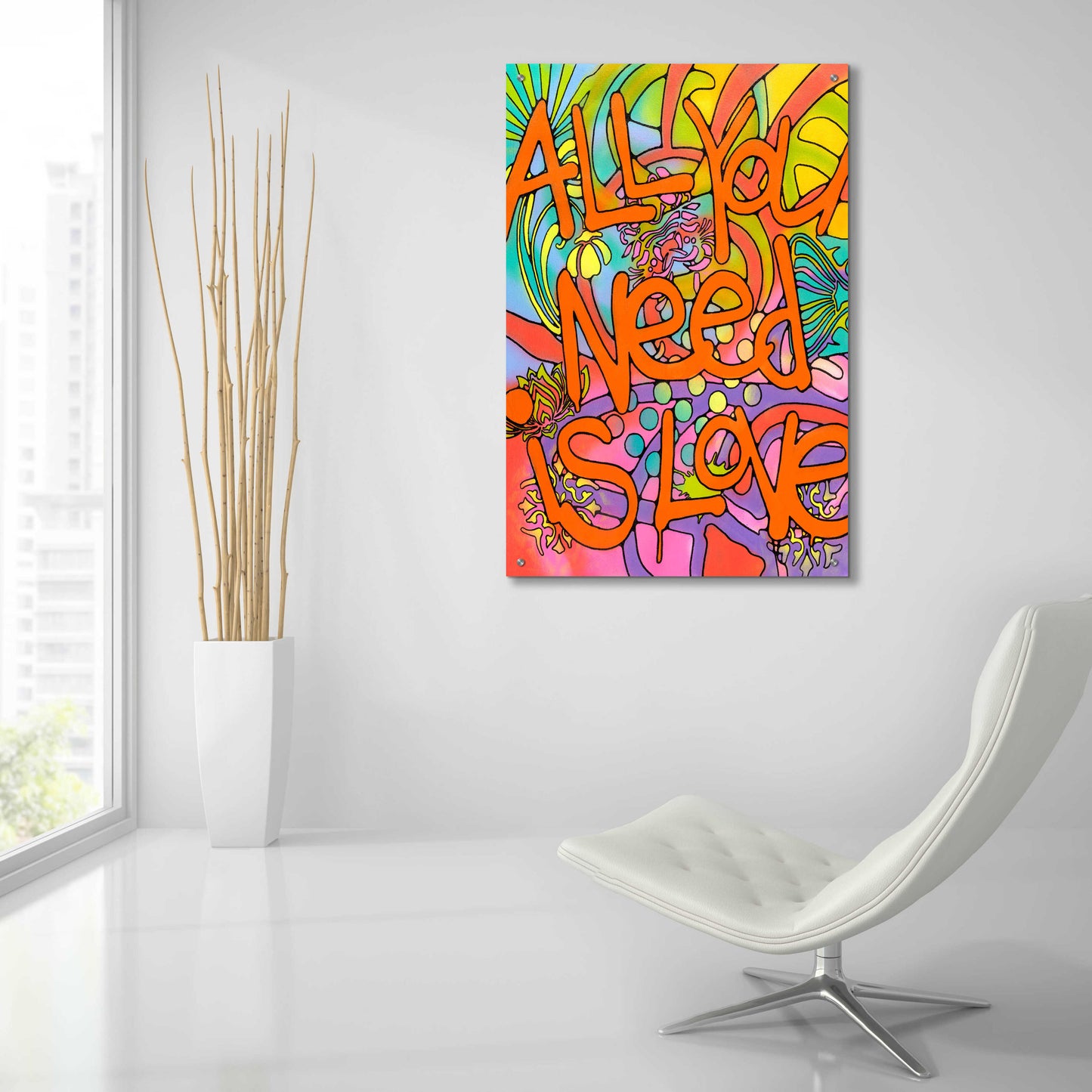 Epic Art 'All you need is love' by Dean Russo, Acrylic Glass Wall Art,24x36