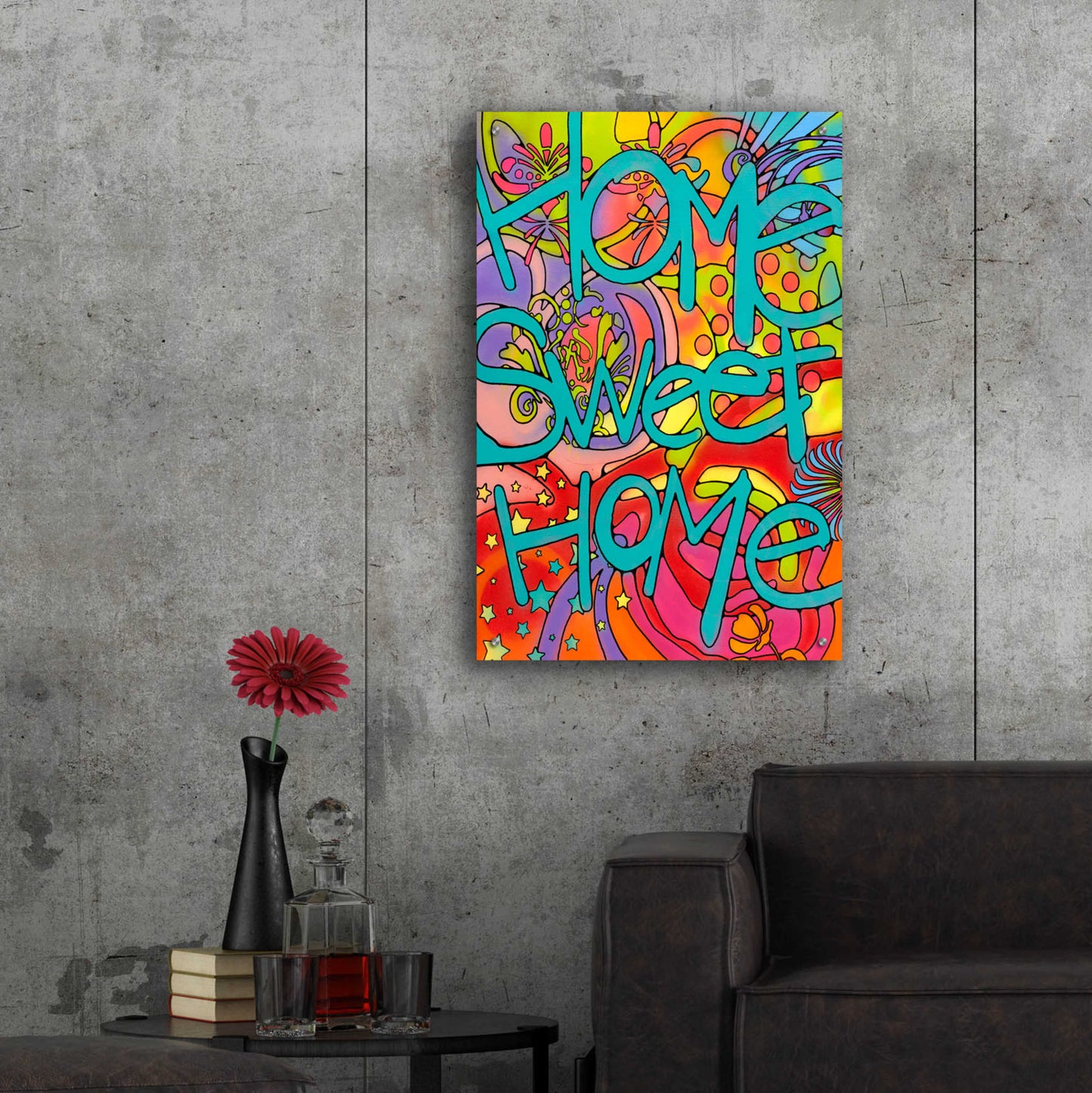 Epic Art 'Home Sweet Home' by Dean Russo, Acrylic Glass Wall Art,24x36