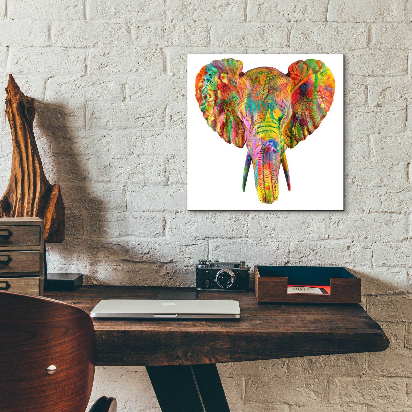 Epic Art 'Elephant 2' by Dean Russo, Acrylic Glass Wall Art,12x12