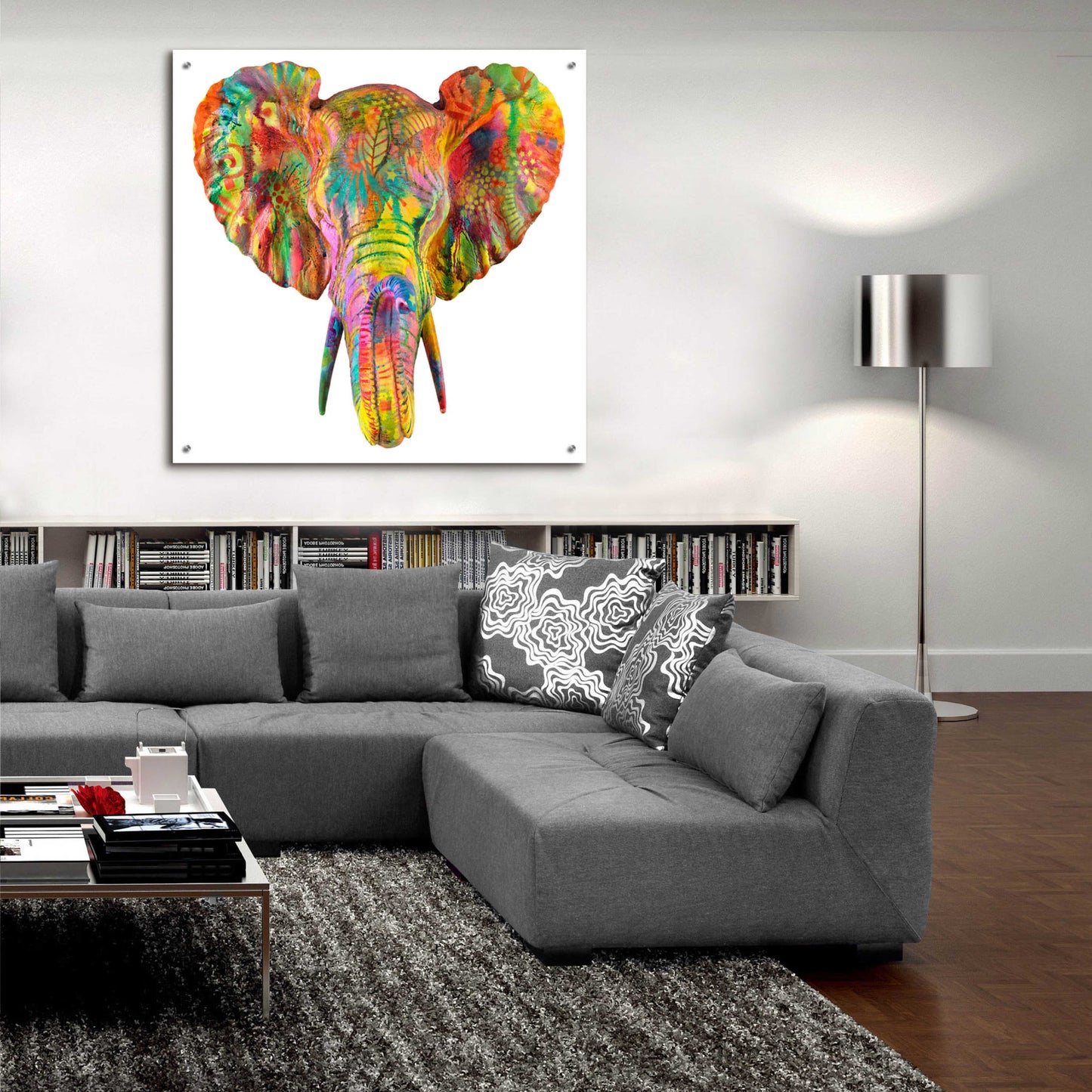 Epic Art 'Elephant 2' by Dean Russo, Acrylic Glass Wall Art,36x36