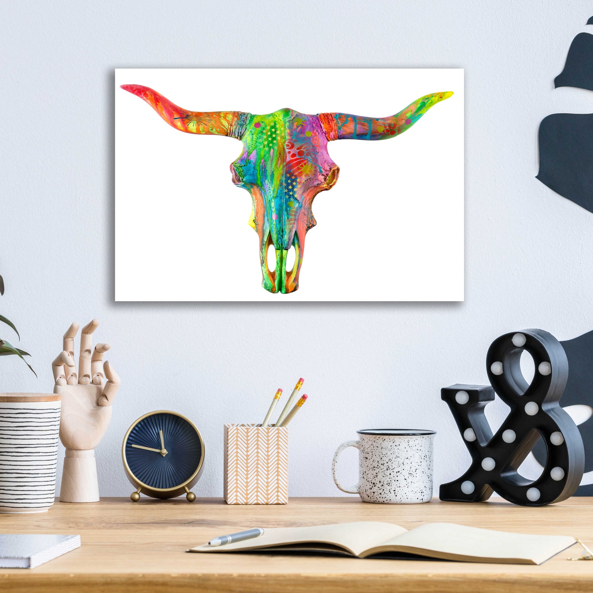 Epic Art 'Longhorn 2' by Dean Russo, Acrylic Glass Wall Art,16x12