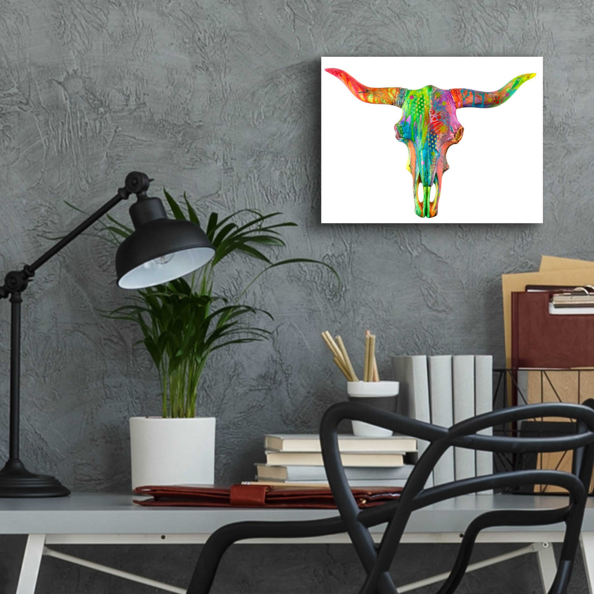 Epic Art 'Longhorn 2' by Dean Russo, Acrylic Glass Wall Art,16x12