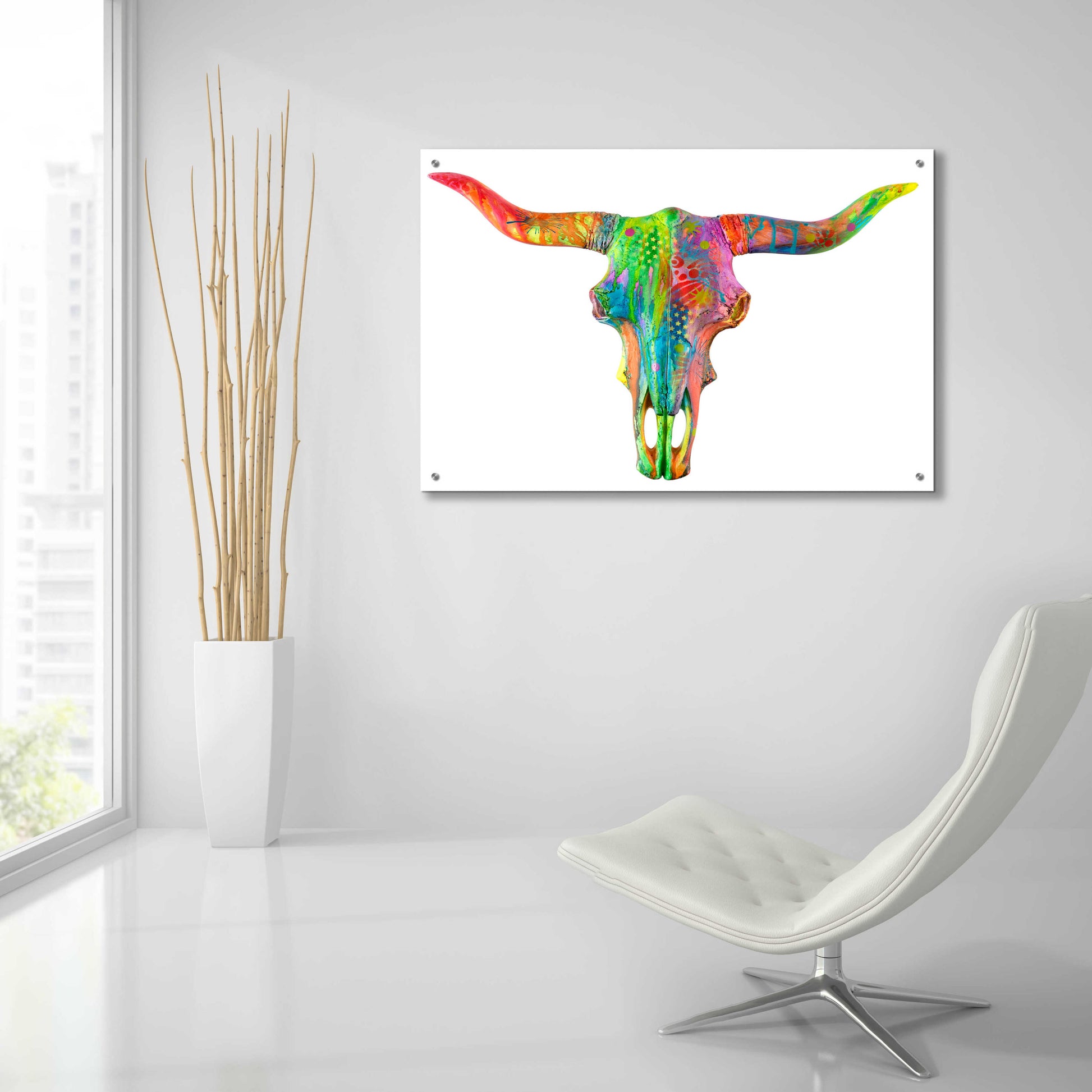 Epic Art 'Longhorn 2' by Dean Russo, Acrylic Glass Wall Art,36x24