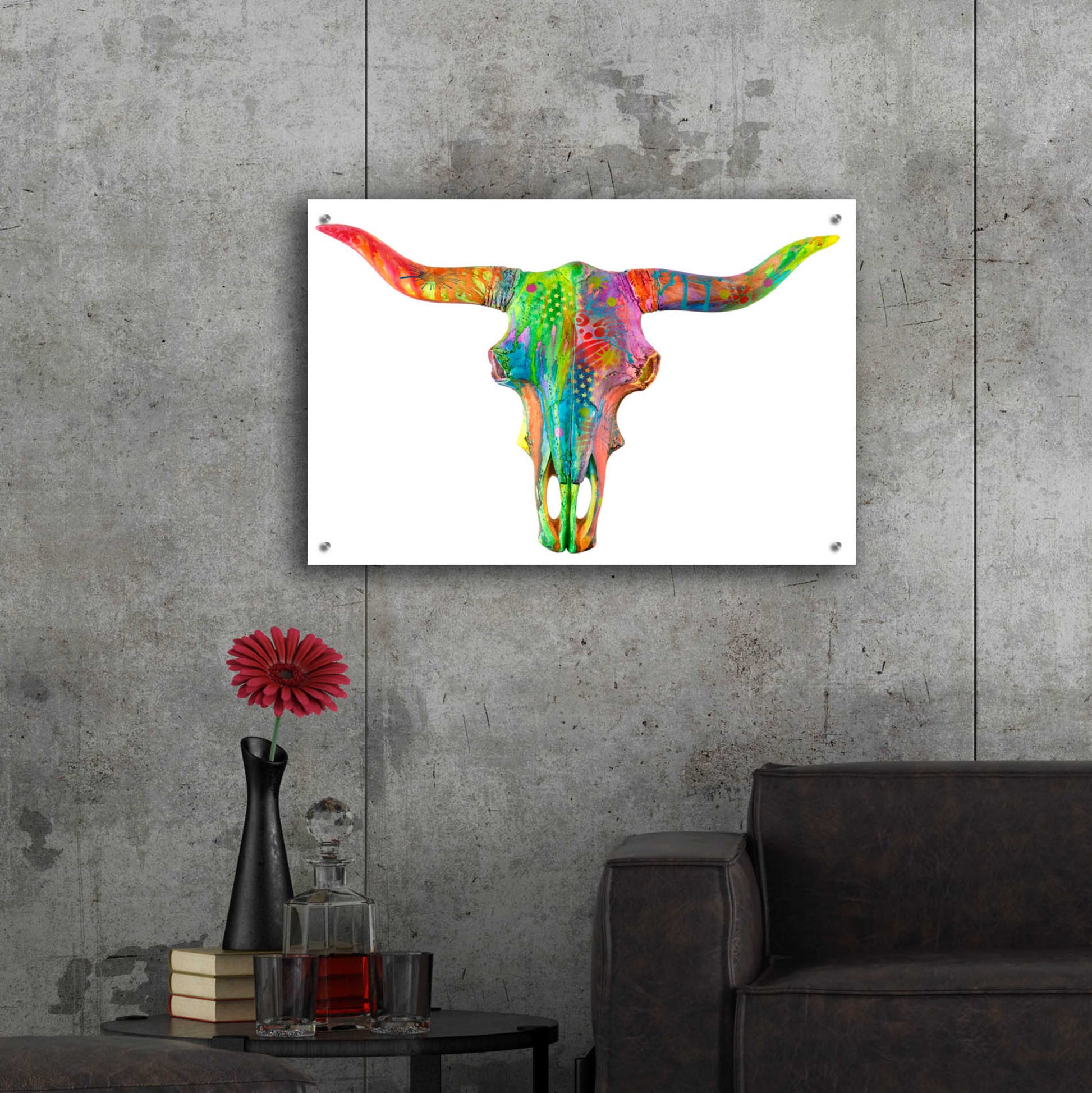 Epic Art 'Longhorn 2' by Dean Russo, Acrylic Glass Wall Art,36x24