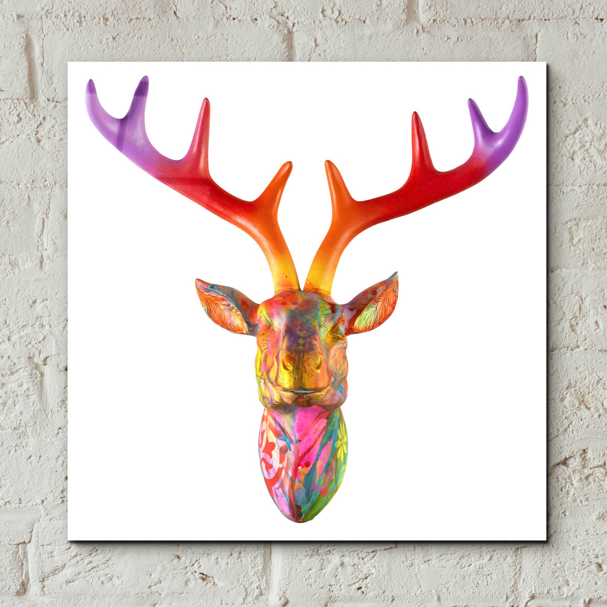 Epic Art 'Deer Bust' by Dean Russo, Acrylic Glass Wall Art,12x12