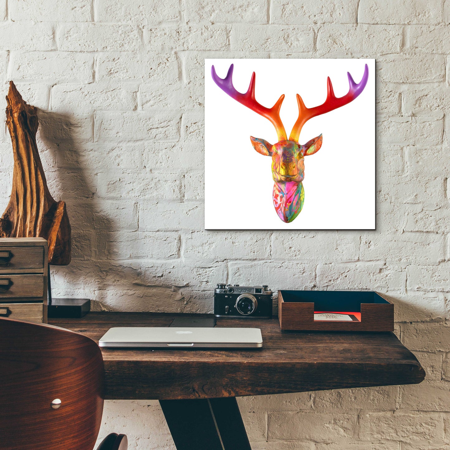 Epic Art 'Deer Bust' by Dean Russo, Acrylic Glass Wall Art,12x12