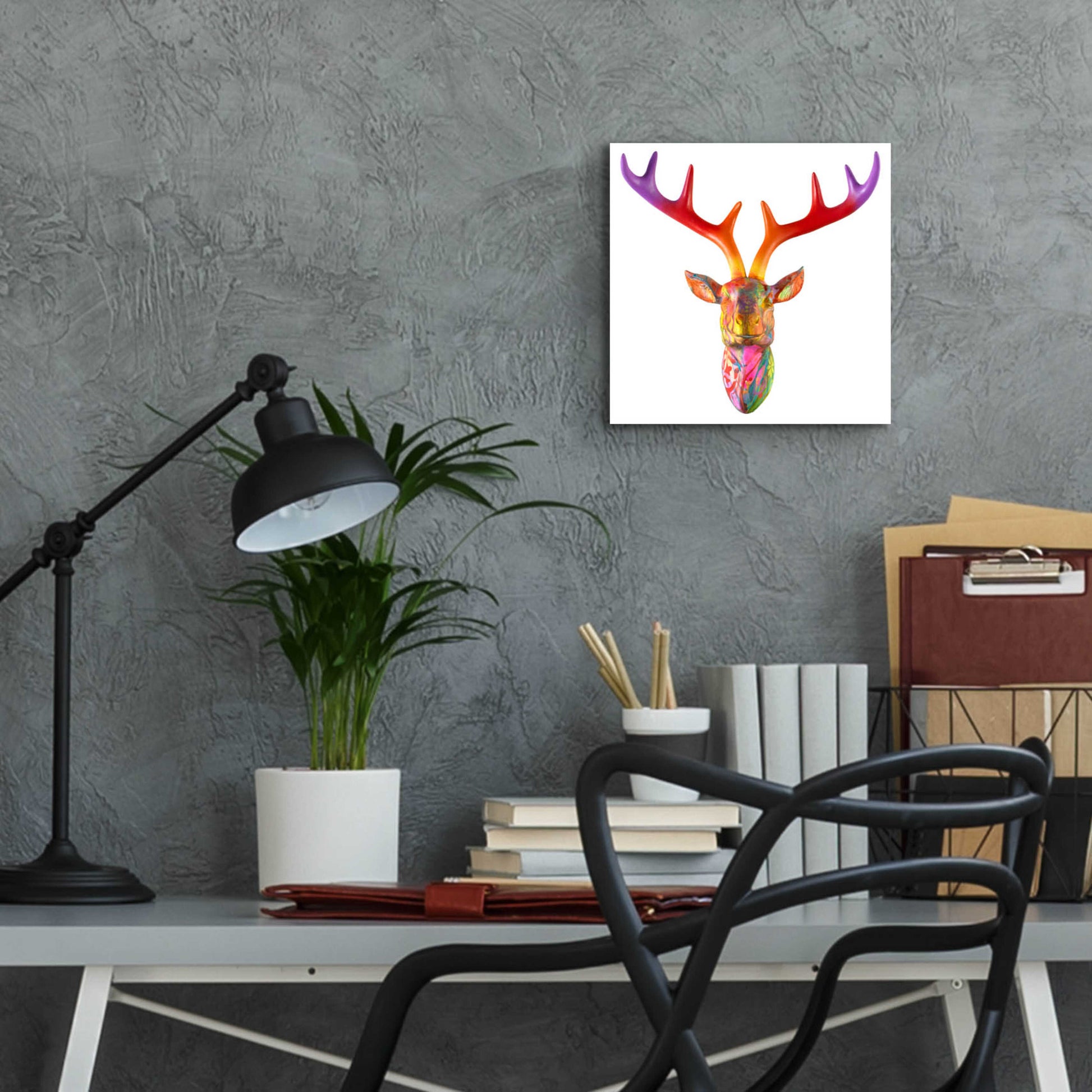 Epic Art 'Deer Bust' by Dean Russo, Acrylic Glass Wall Art,12x12