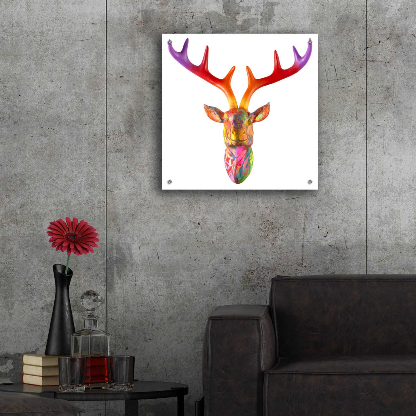 Epic Art 'Deer Bust' by Dean Russo, Acrylic Glass Wall Art,24x24