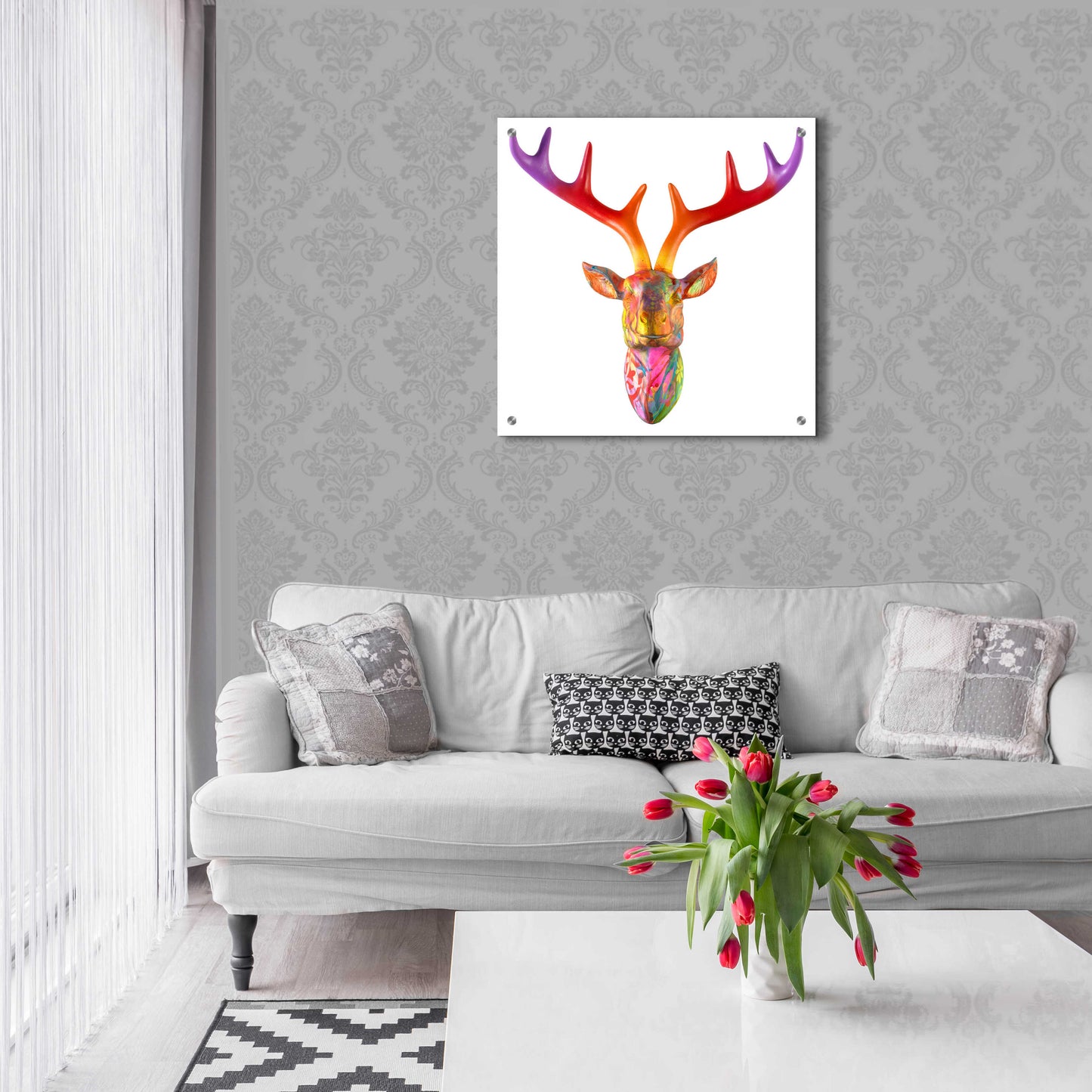 Epic Art 'Deer Bust' by Dean Russo, Acrylic Glass Wall Art,24x24