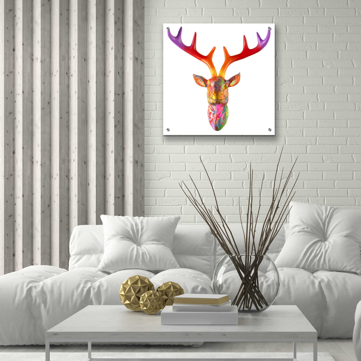 Epic Art 'Deer Bust' by Dean Russo, Acrylic Glass Wall Art,24x24