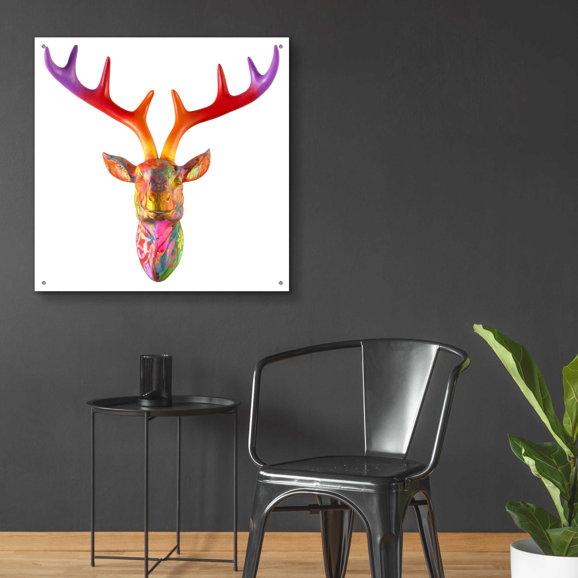 Epic Art 'Deer Bust' by Dean Russo, Acrylic Glass Wall Art,36x36