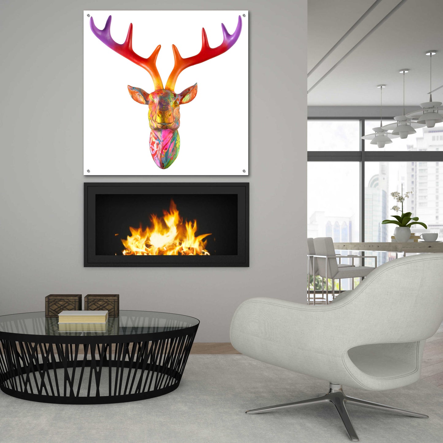 Epic Art 'Deer Bust' by Dean Russo, Acrylic Glass Wall Art,36x36