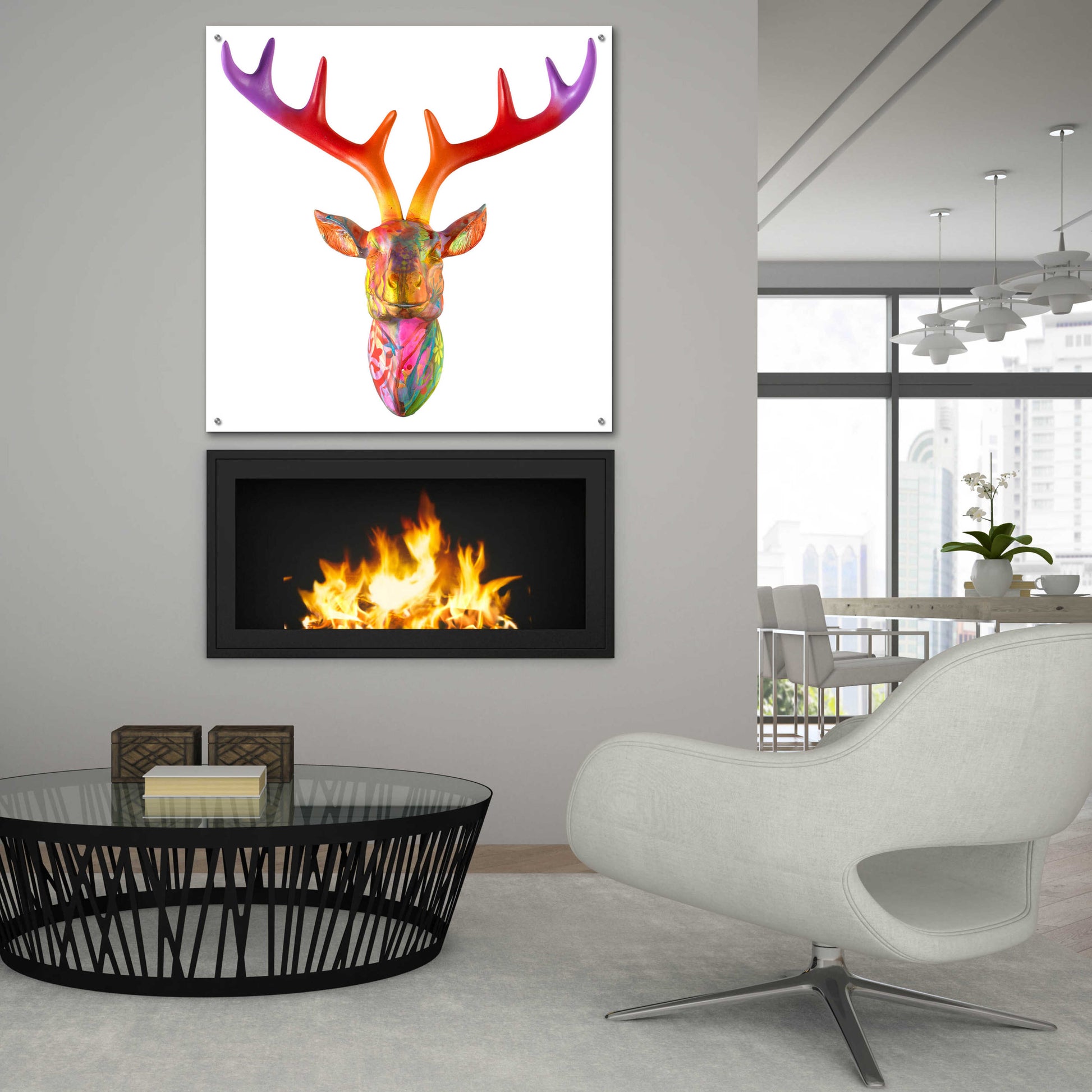 Epic Art 'Deer Bust' by Dean Russo, Acrylic Glass Wall Art,36x36