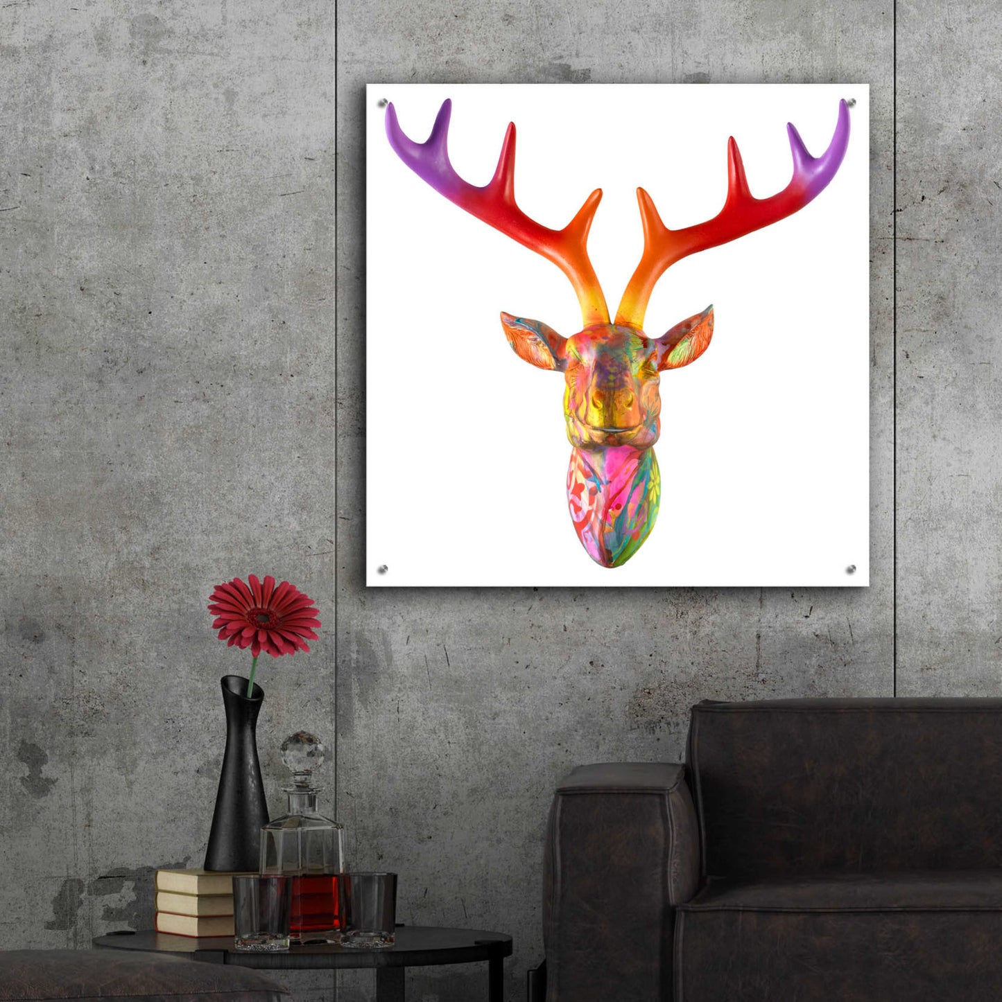 Epic Art 'Deer Bust' by Dean Russo, Acrylic Glass Wall Art,36x36