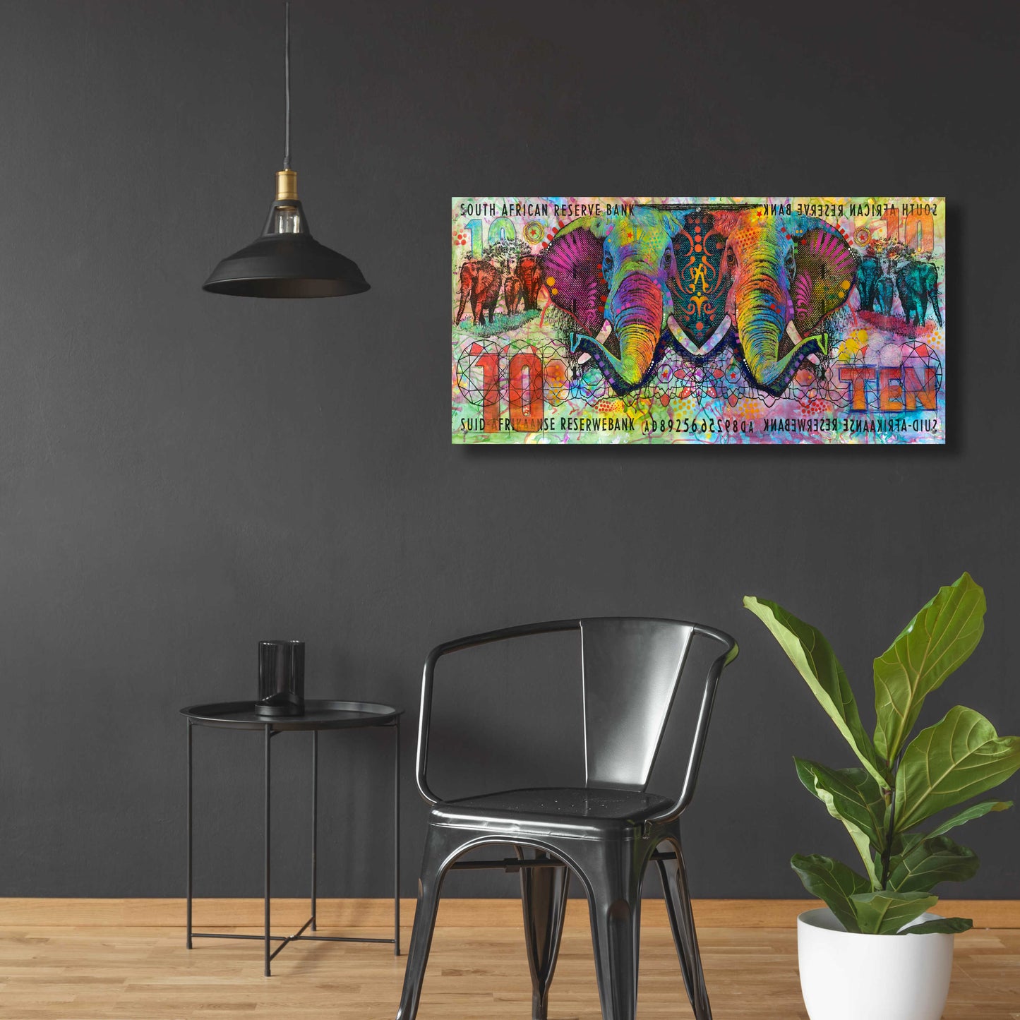 Epic Art 'Elephants' by Dean Russo, Acrylic Glass Wall Art,48x24