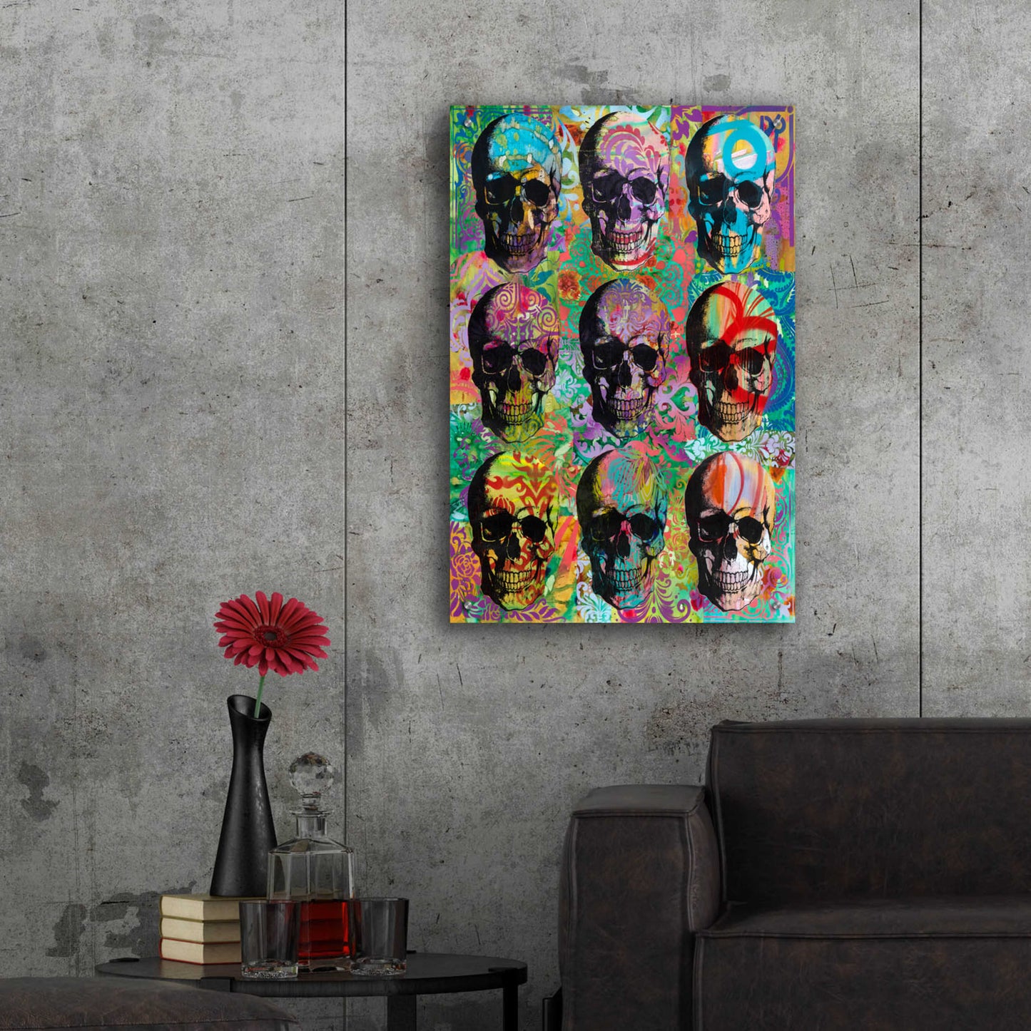 Epic Art '9 Skulls' by Dean Russo, Acrylic Glass Wall Art,24x36