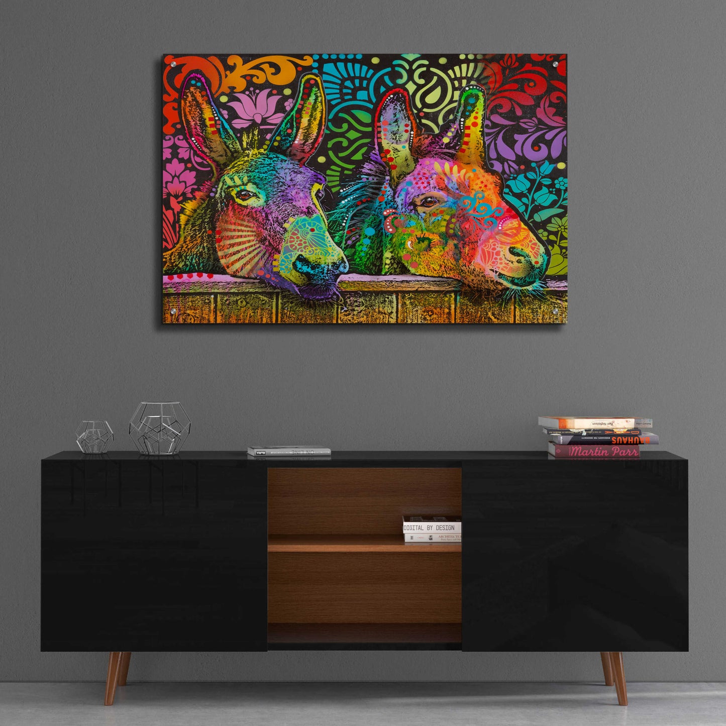 Epic Art 'Donkeys' by Dean Russo, Acrylic Glass Wall Art,36x24