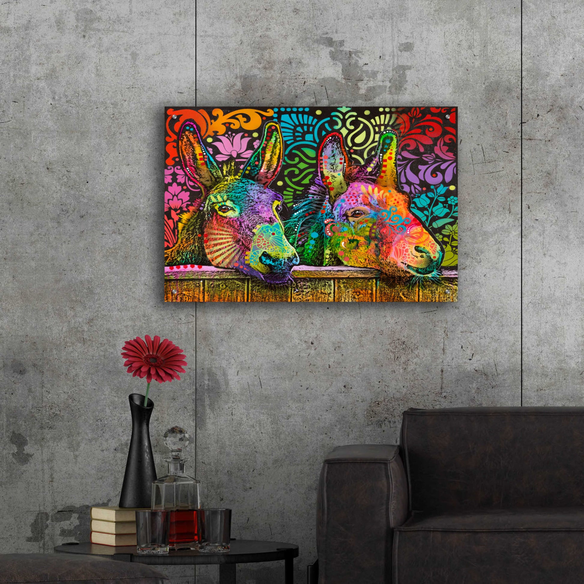 Epic Art 'Donkeys' by Dean Russo, Acrylic Glass Wall Art,36x24