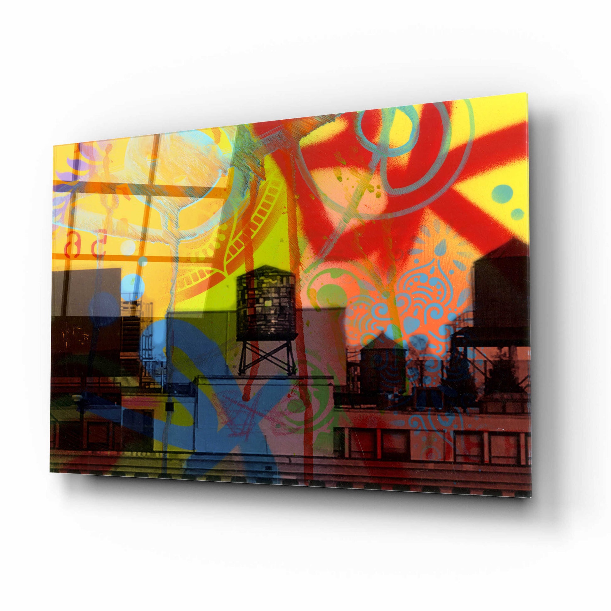 Epic Art 'Brooklyn Watertower' by Dean Russo, Acrylic Glass Wall Art,16x12