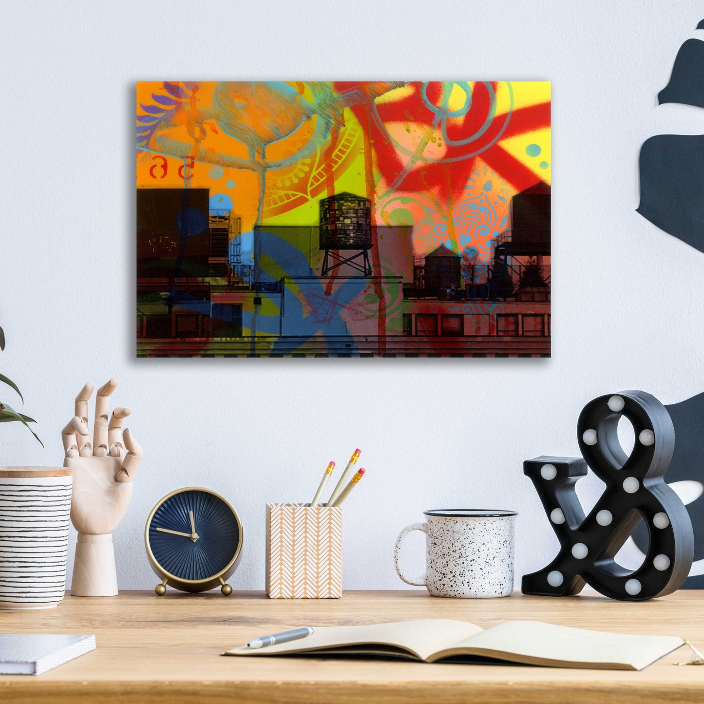 Epic Art 'Brooklyn Watertower' by Dean Russo, Acrylic Glass Wall Art,16x12