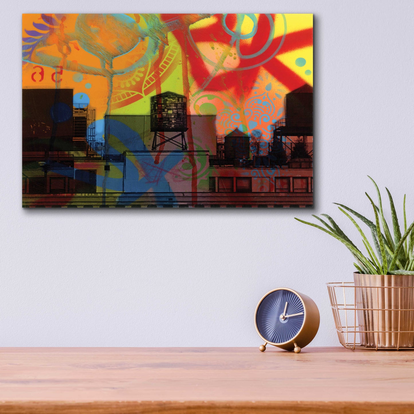 Epic Art 'Brooklyn Watertower' by Dean Russo, Acrylic Glass Wall Art,16x12