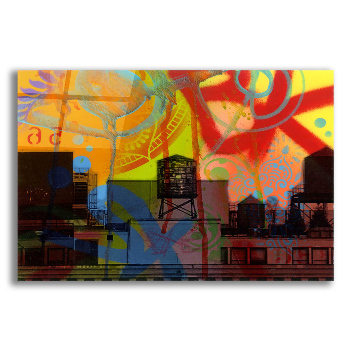 Epic Art 'Brooklyn Watertower' by Dean Russo, Acrylic Glass Wall Art,16x12