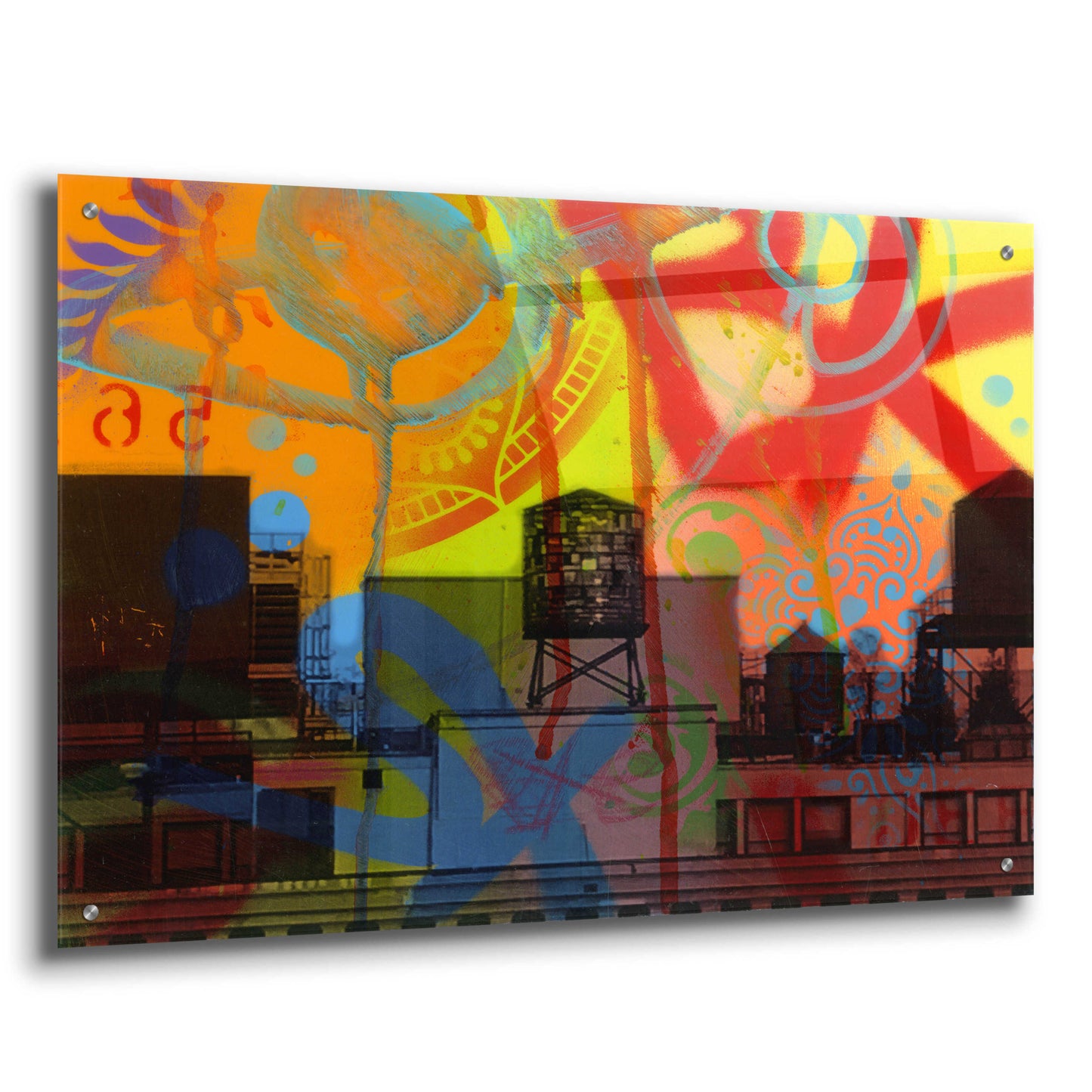 Epic Art 'Brooklyn Watertower' by Dean Russo, Acrylic Glass Wall Art,36x24