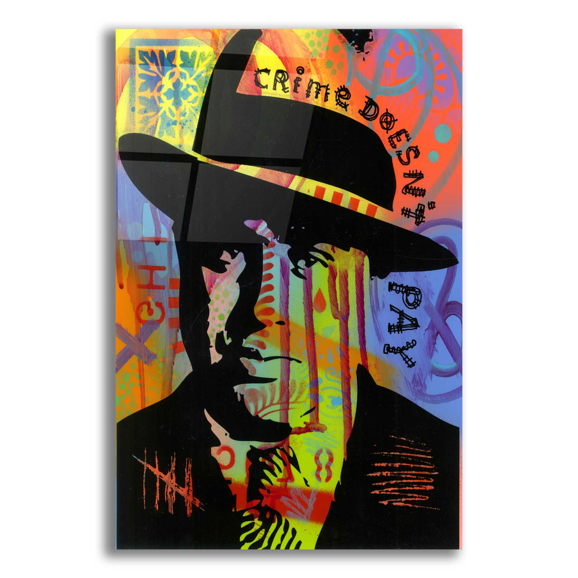 Epic Art 'Crime Doesn't Pay' by Dean Russo, Acrylic Glass Wall Art,12x16