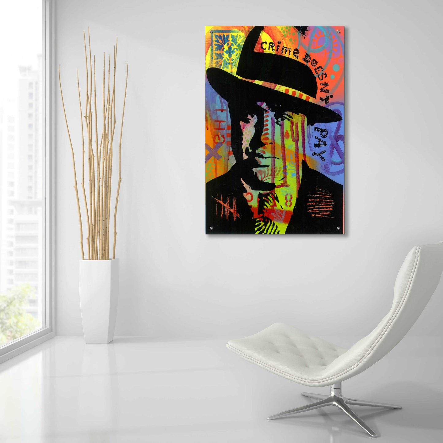 Epic Art 'Crime Doesn't Pay' by Dean Russo, Acrylic Glass Wall Art,24x36