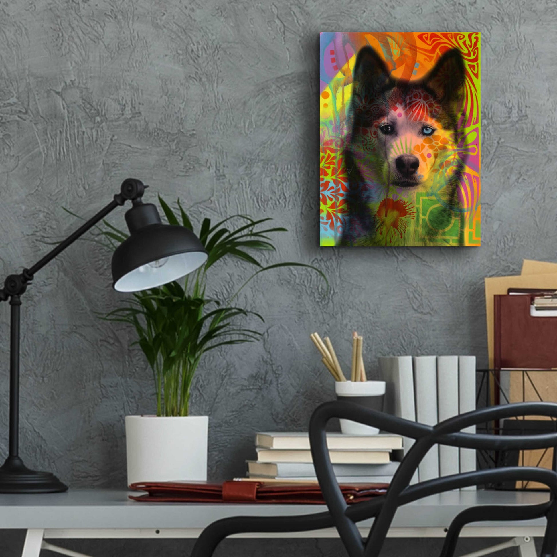 Epic Art 'Husky's Eye' by Dean Russo, Acrylic Glass Wall Art,12x16