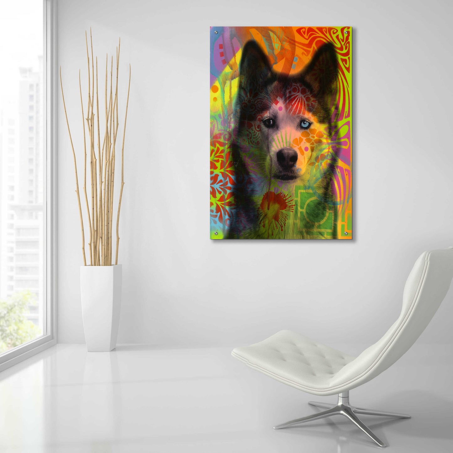 Epic Art 'Husky's Eye' by Dean Russo, Acrylic Glass Wall Art,24x36