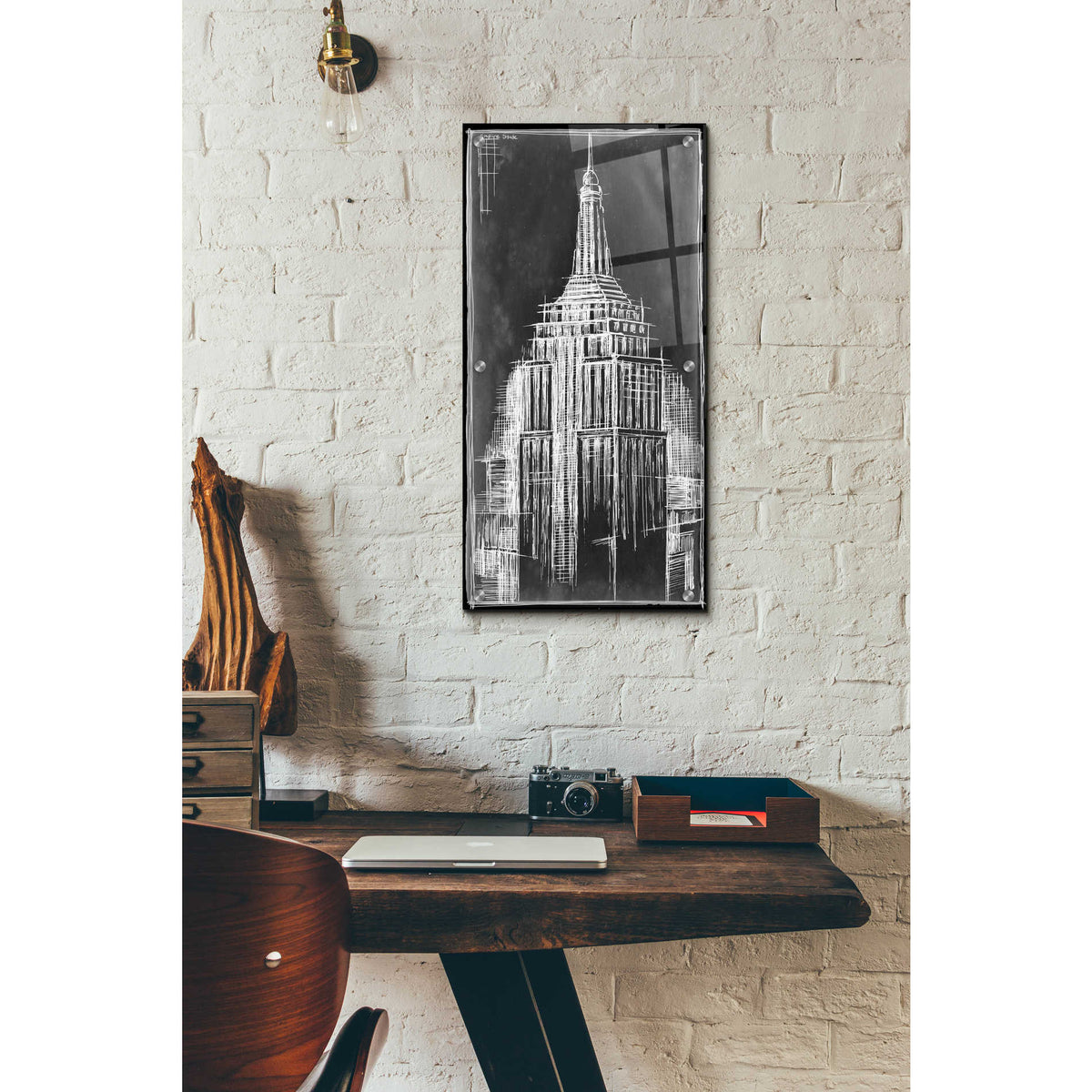 Epic Art 'Empire State Blueprint' by Ethan Harper, Acrylic Glass Wall Art,12x24