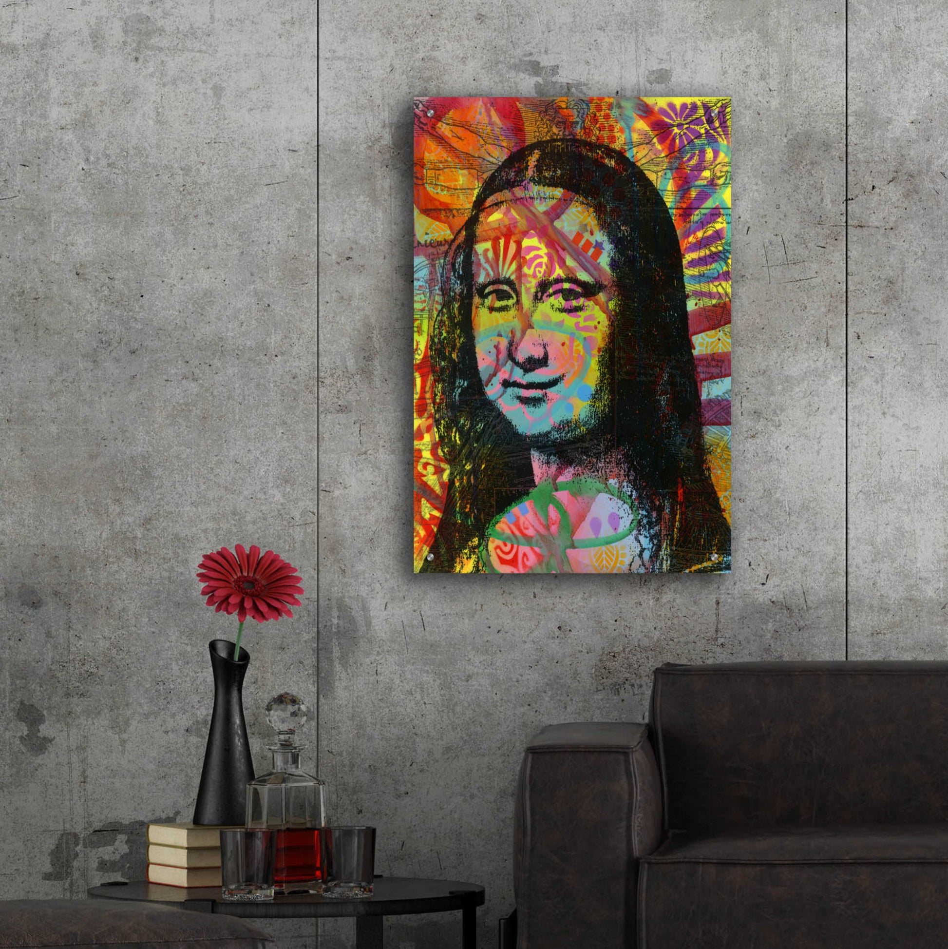 Epic Art 'Mona's Portrait' by Dean Russo, Acrylic Glass Wall Art,24x36