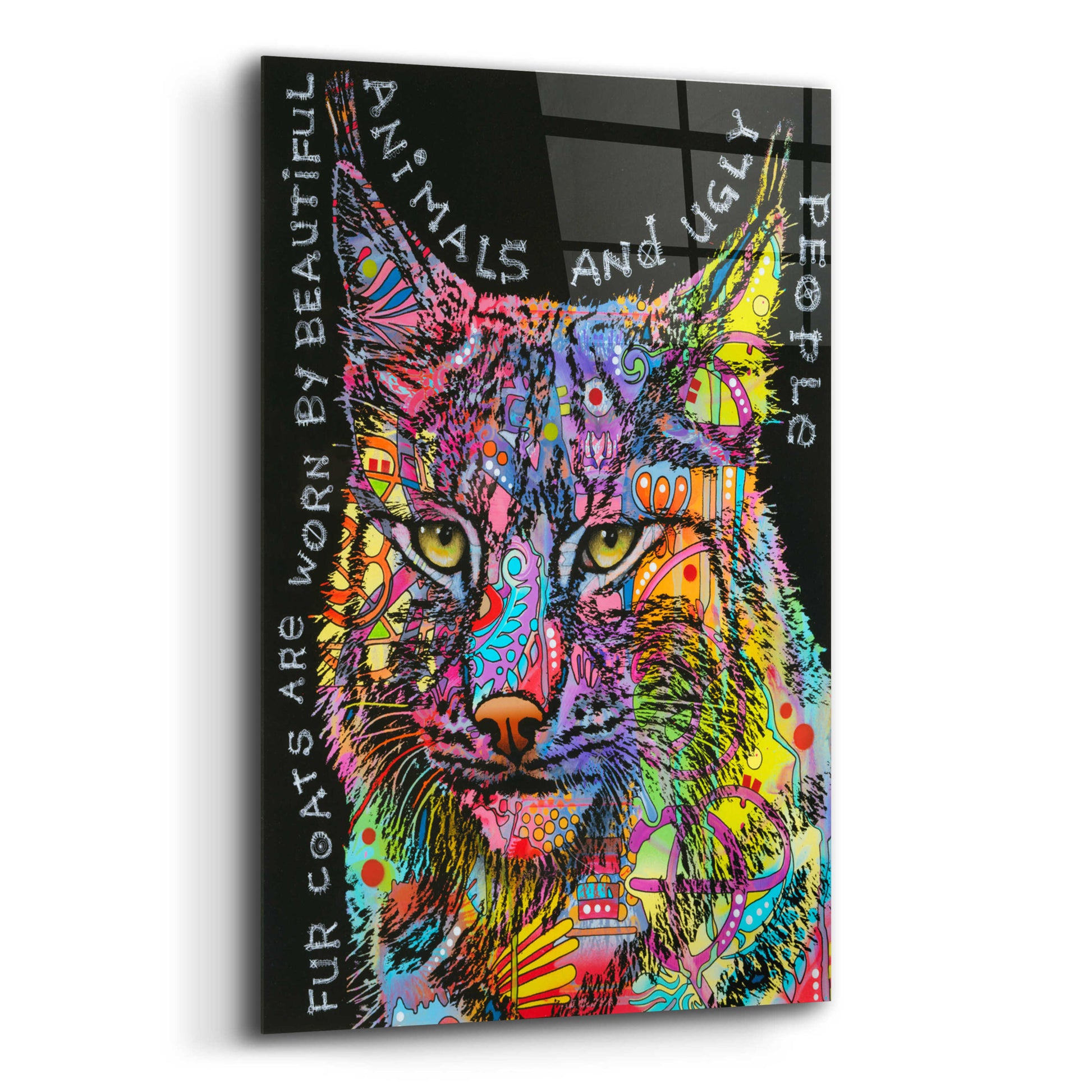 Epic Art 'Psychedelic Bobcat' by Dean Russo, Acrylic Glass Wall Art,12x16