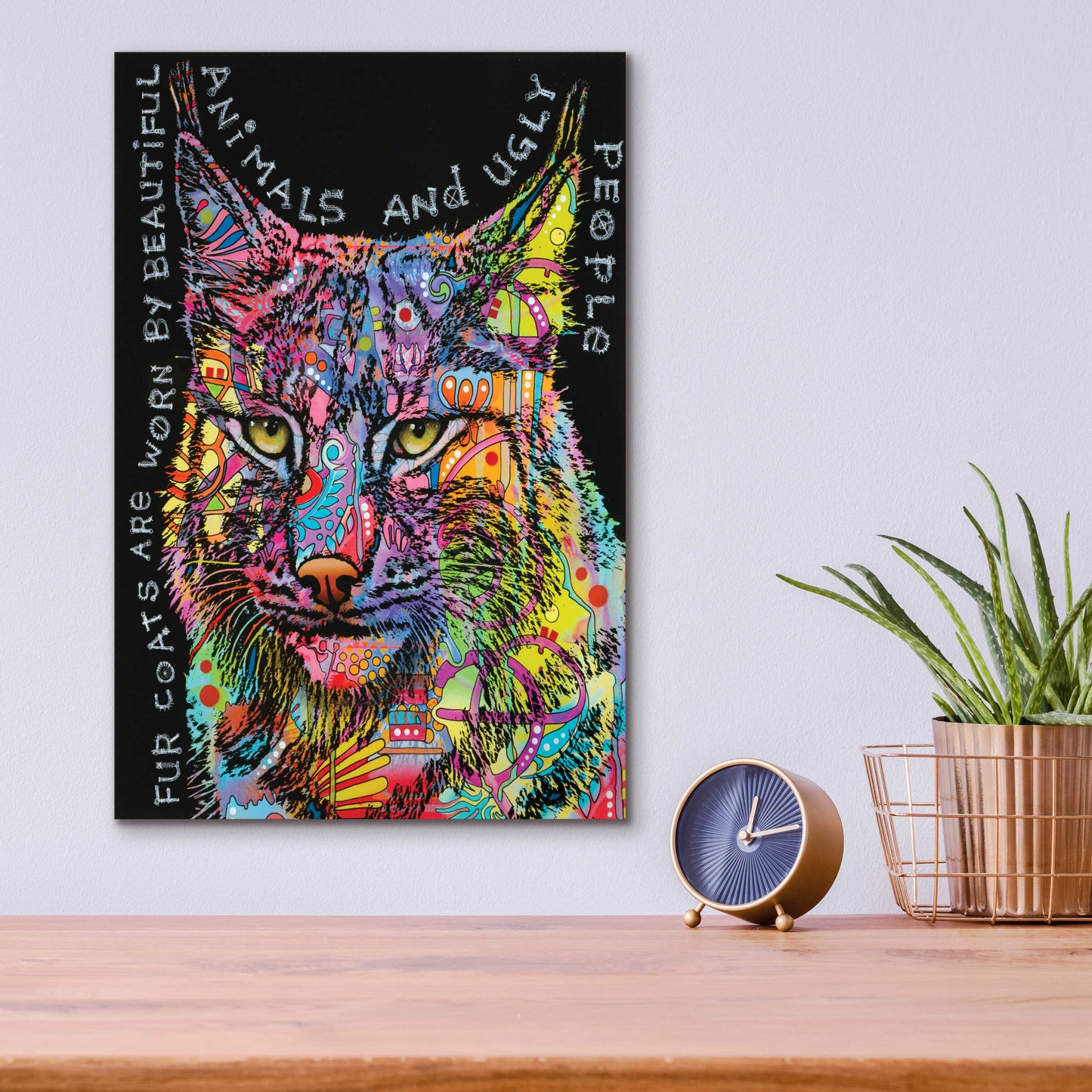 Epic Art 'Psychedelic Bobcat' by Dean Russo, Acrylic Glass Wall Art,12x16