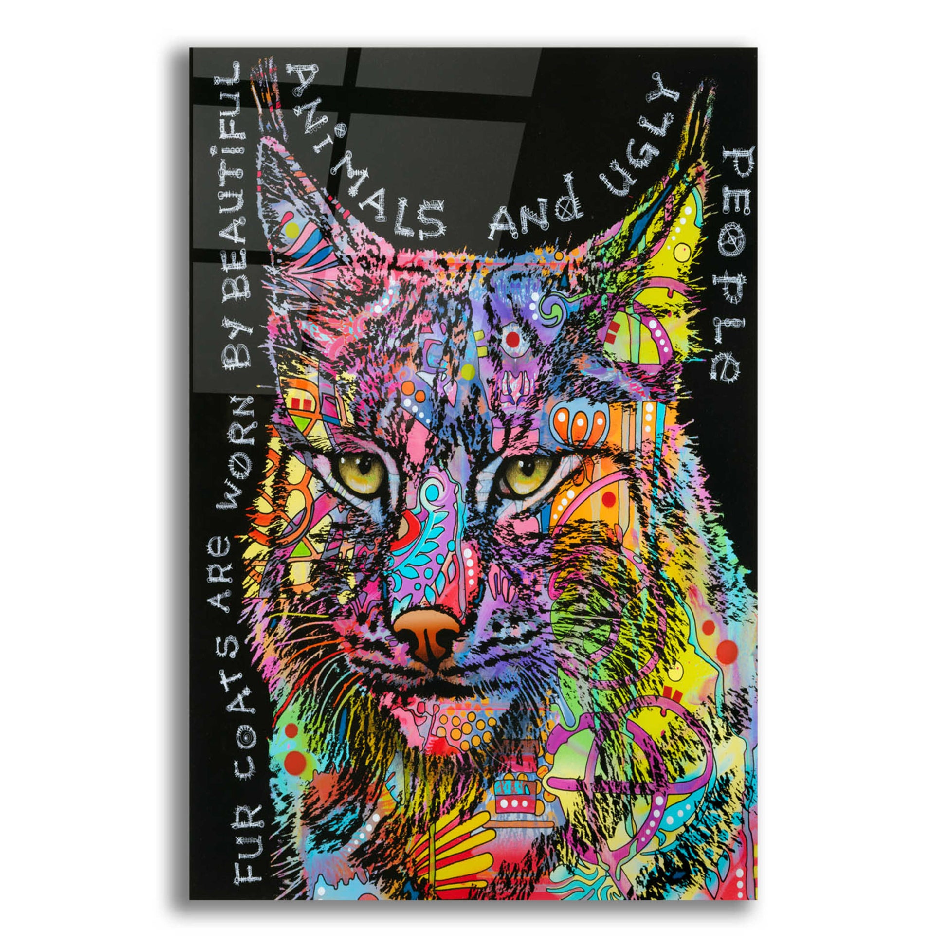 Epic Art 'Psychedelic Bobcat' by Dean Russo, Acrylic Glass Wall Art,12x16