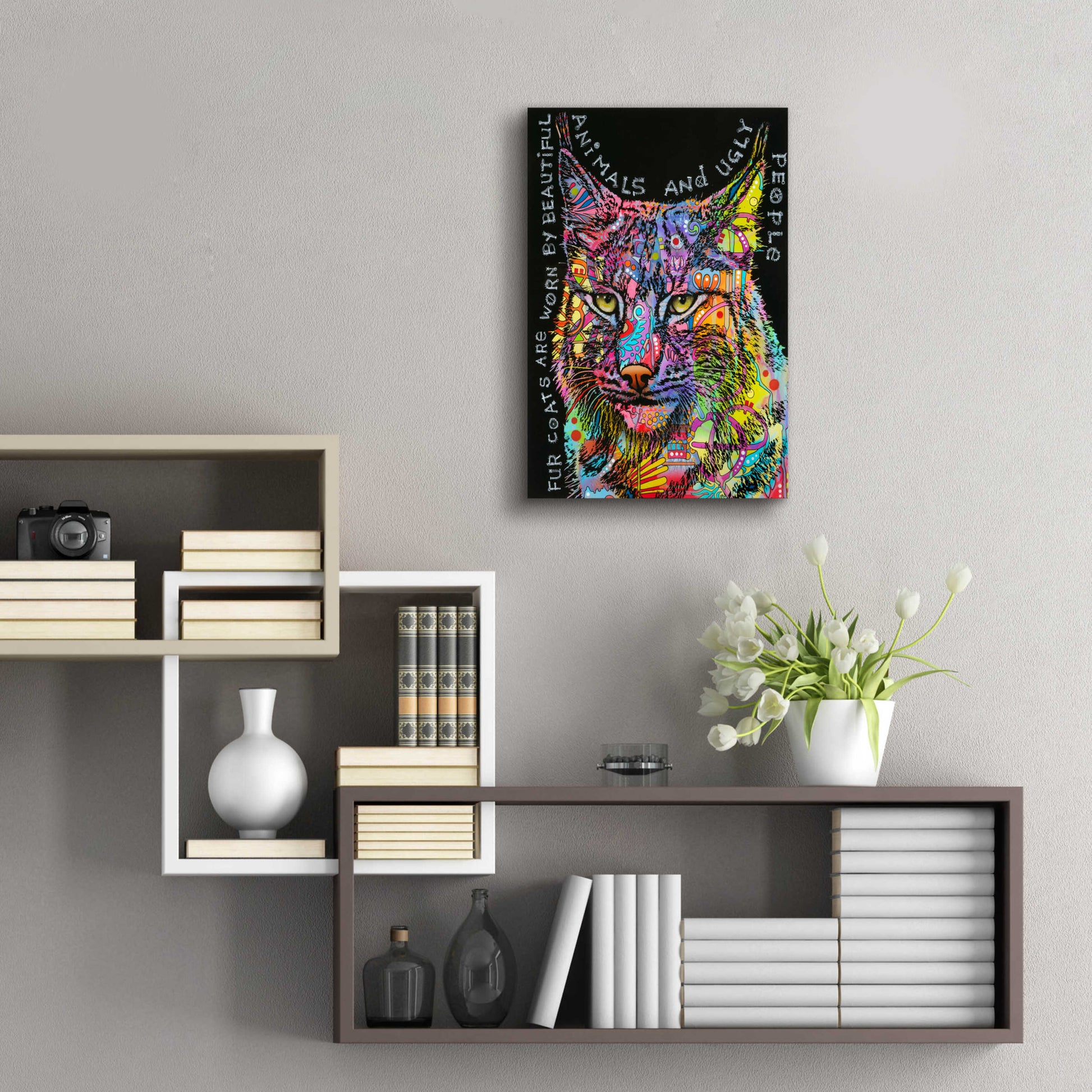 Epic Art 'Psychedelic Bobcat' by Dean Russo, Acrylic Glass Wall Art,16x24