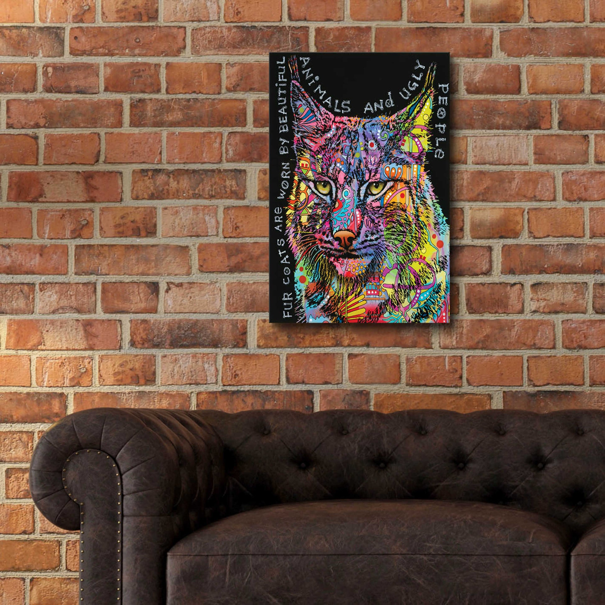 Epic Art 'Psychedelic Bobcat' by Dean Russo, Acrylic Glass Wall Art,16x24