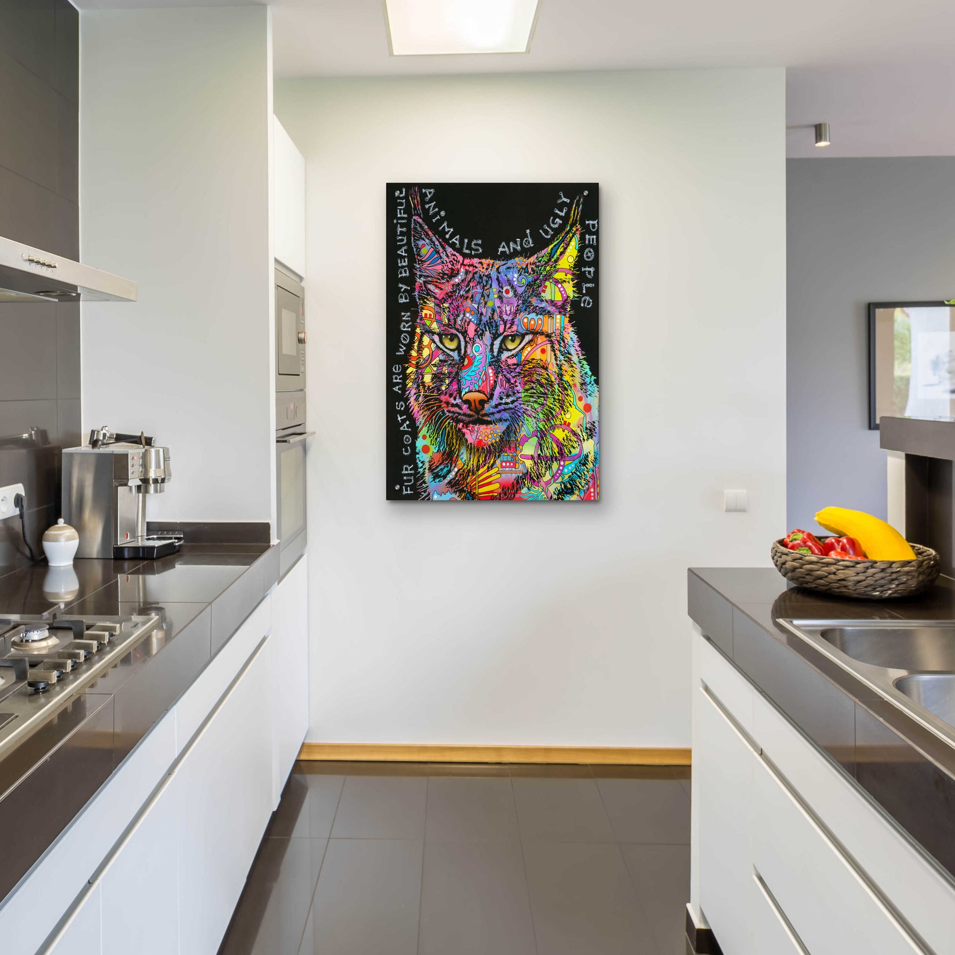 Epic Art 'Psychedelic Bobcat' by Dean Russo, Acrylic Glass Wall Art,24x36